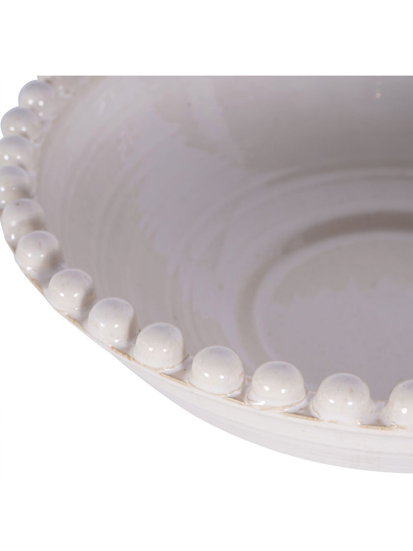 Mediterranean Reactive Glaze Ceramic Bowl Cream