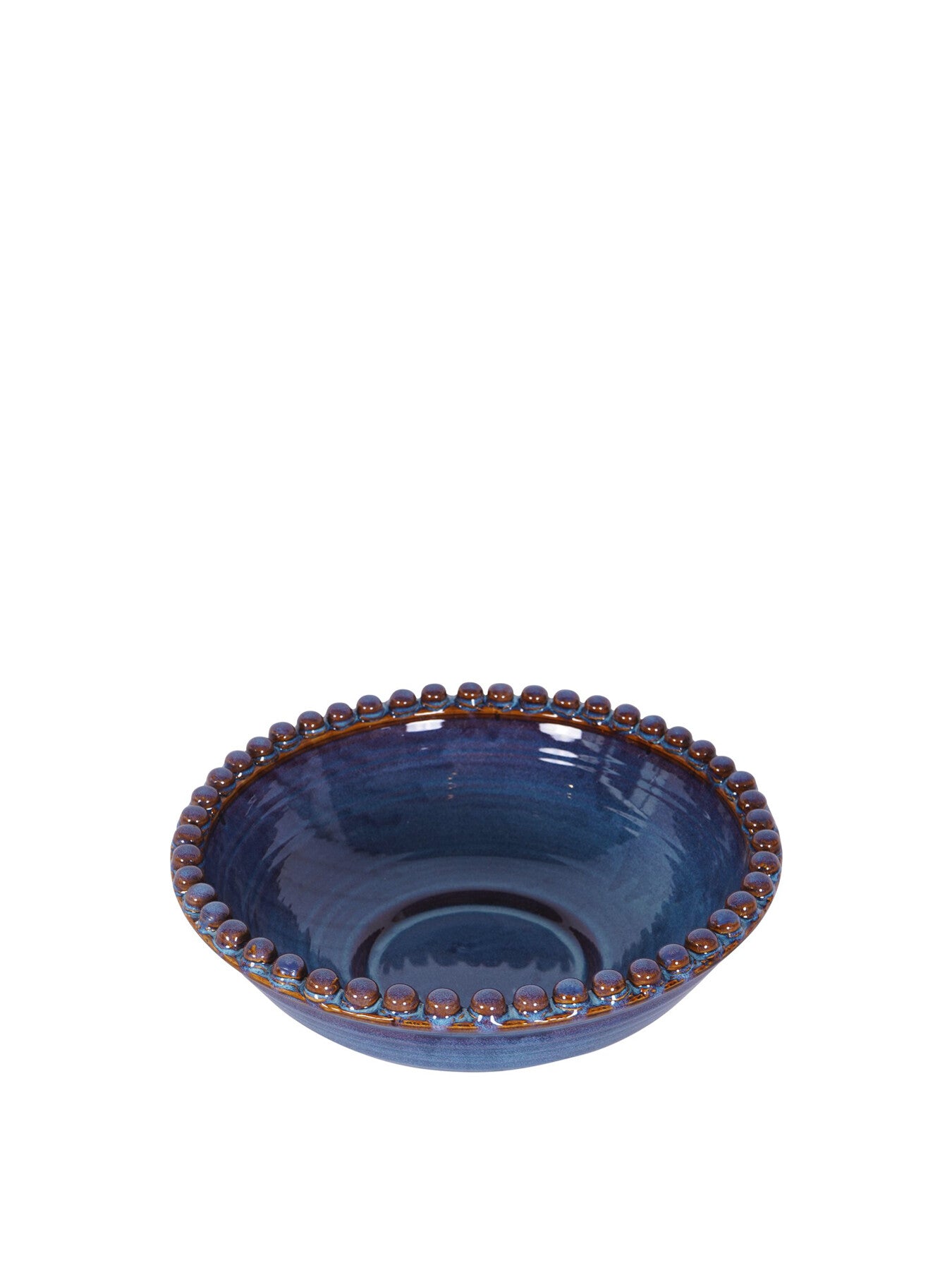 Mediterranean Reactive Glaze Ceramic Bowl Blue