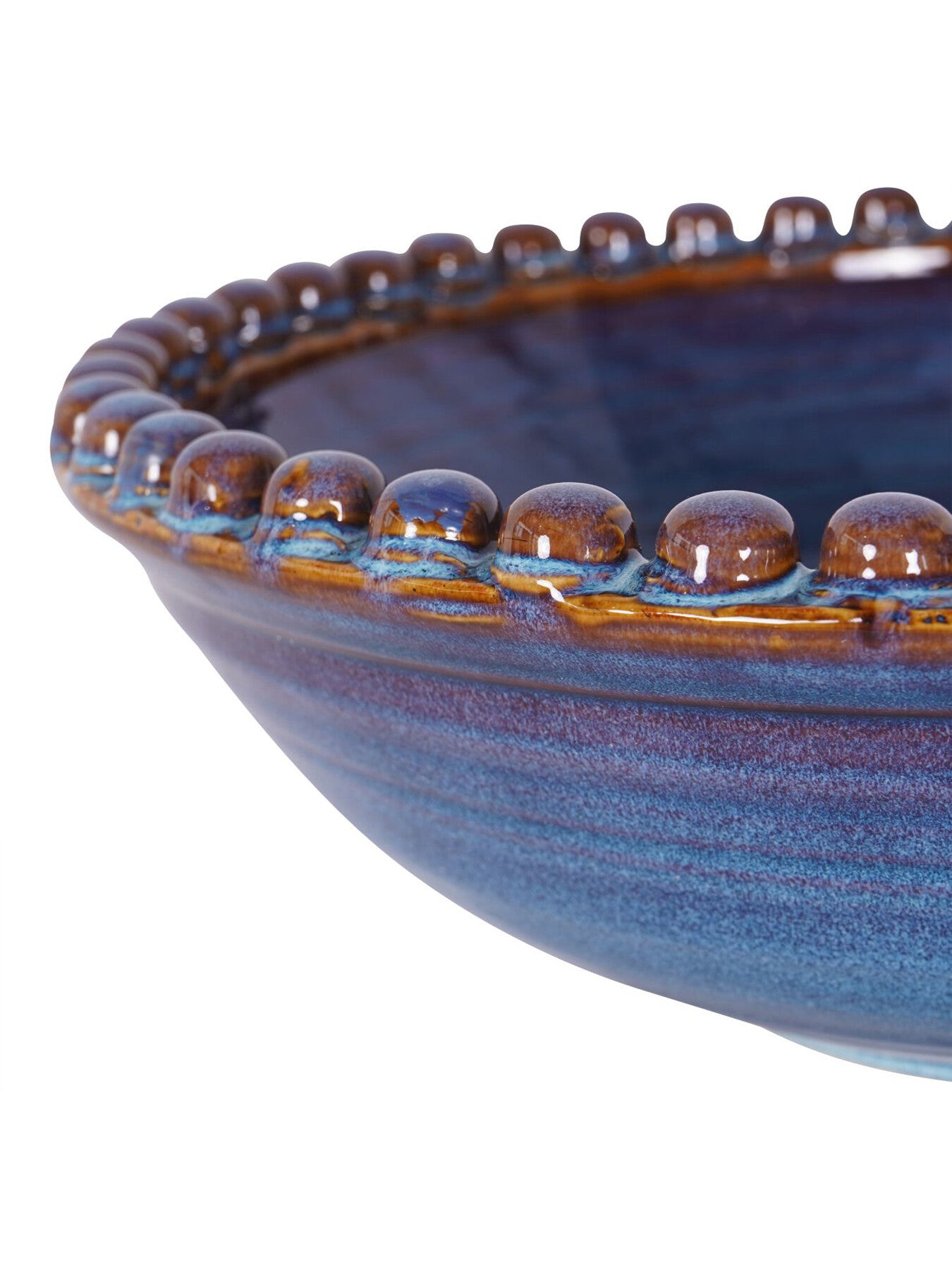 Mediterranean Reactive Glaze Ceramic Bowl Blue