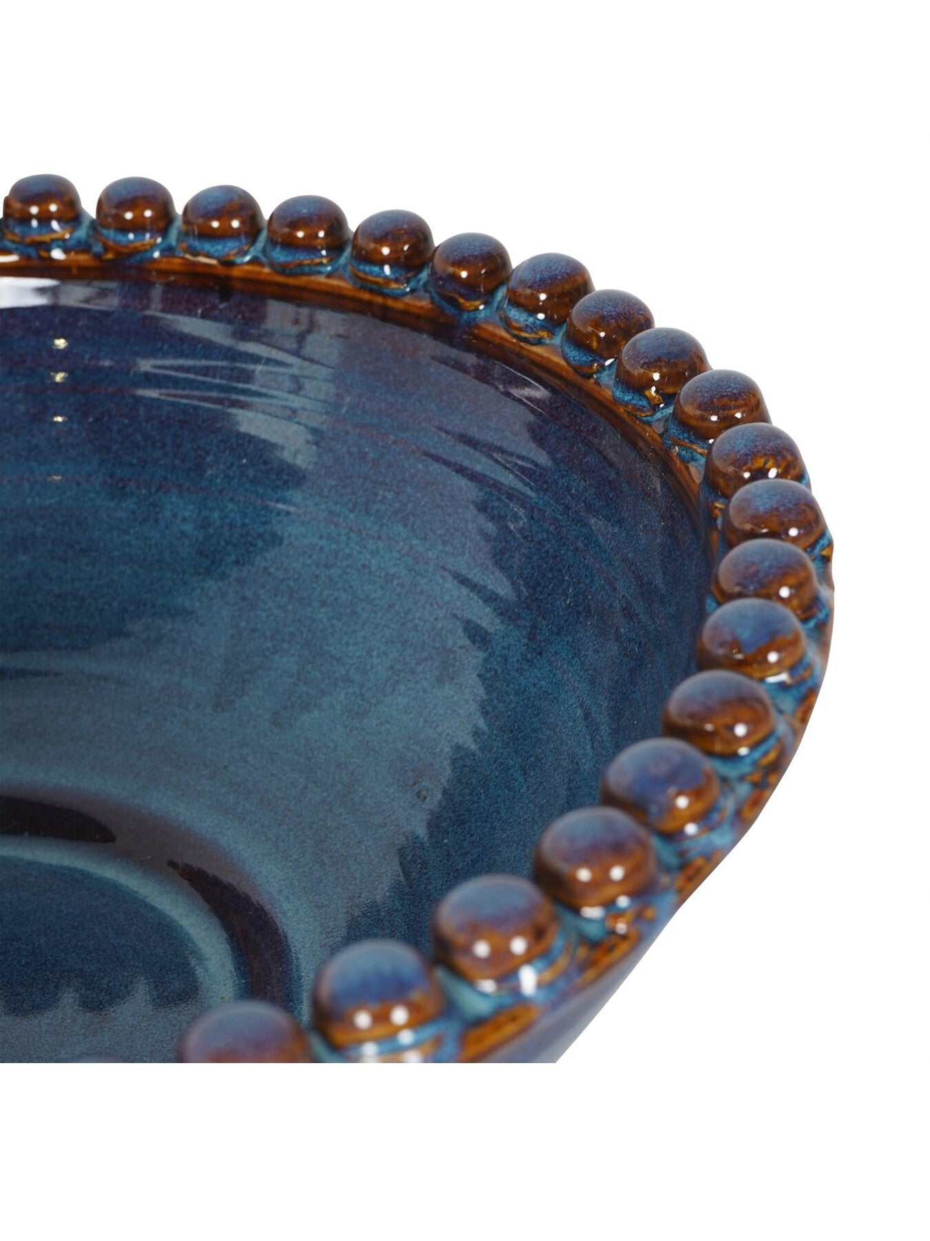 Mediterranean Reactive Glaze Ceramic Bowl Blue