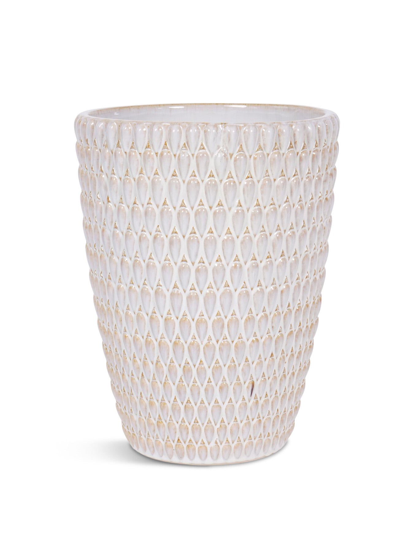 Mediterranean Reactive Glaze Ceramic Planter Cream