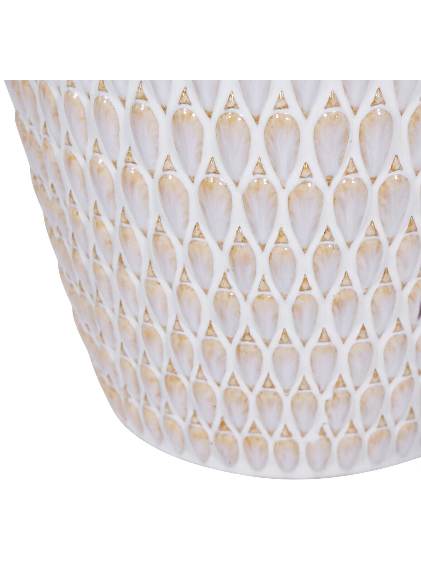 Mediterranean Reactive Glaze Ceramic Planter Cream