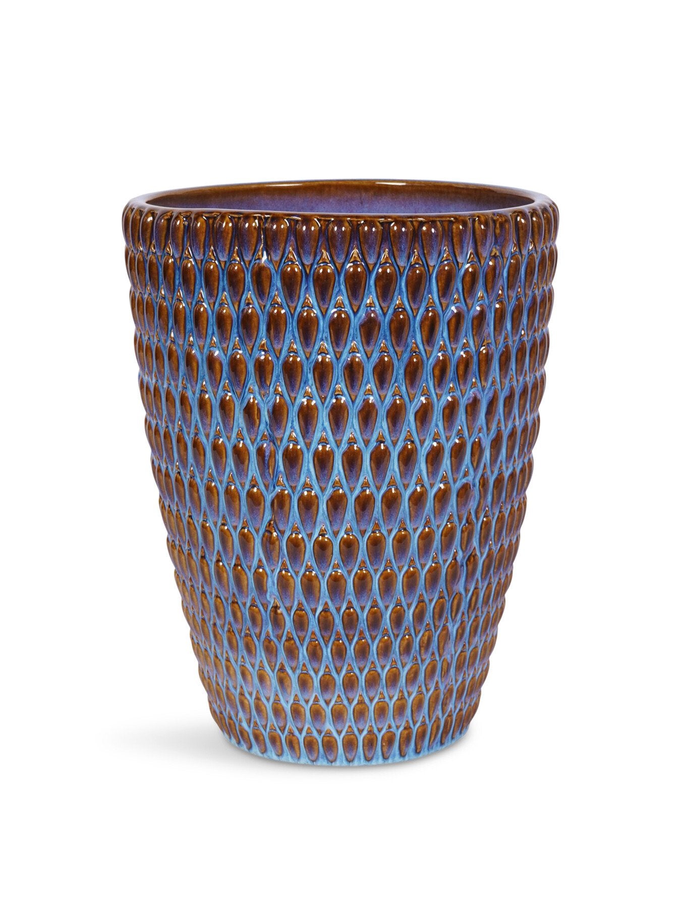 Mediterranean Reactive Glaze Ceramic Planter Blue