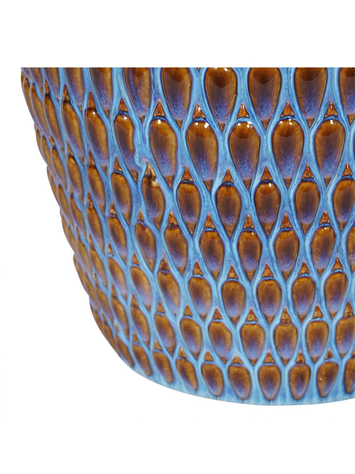 Mediterranean Reactive Glaze Ceramic Planter Blue