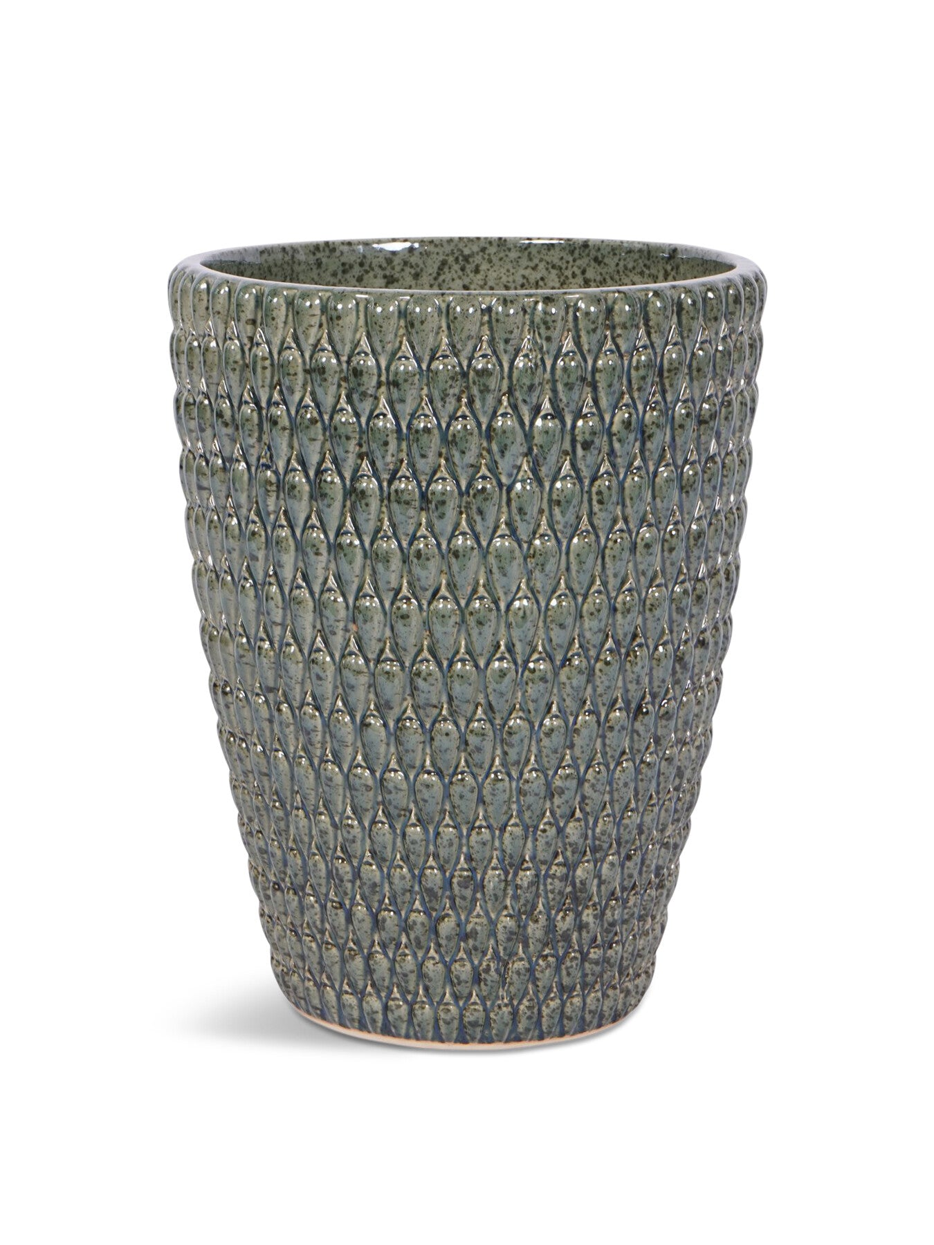 Mediterranean Reactive Glaze Ceramic Planter Green