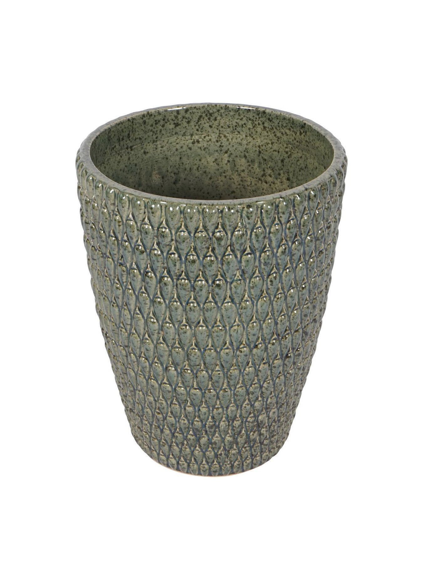 Mediterranean Reactive Glaze Ceramic Planter Green