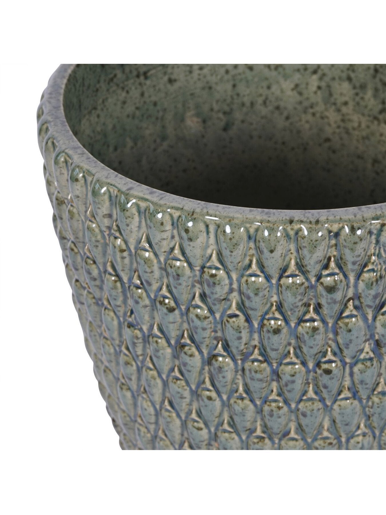 Mediterranean Reactive Glaze Ceramic Planter Green