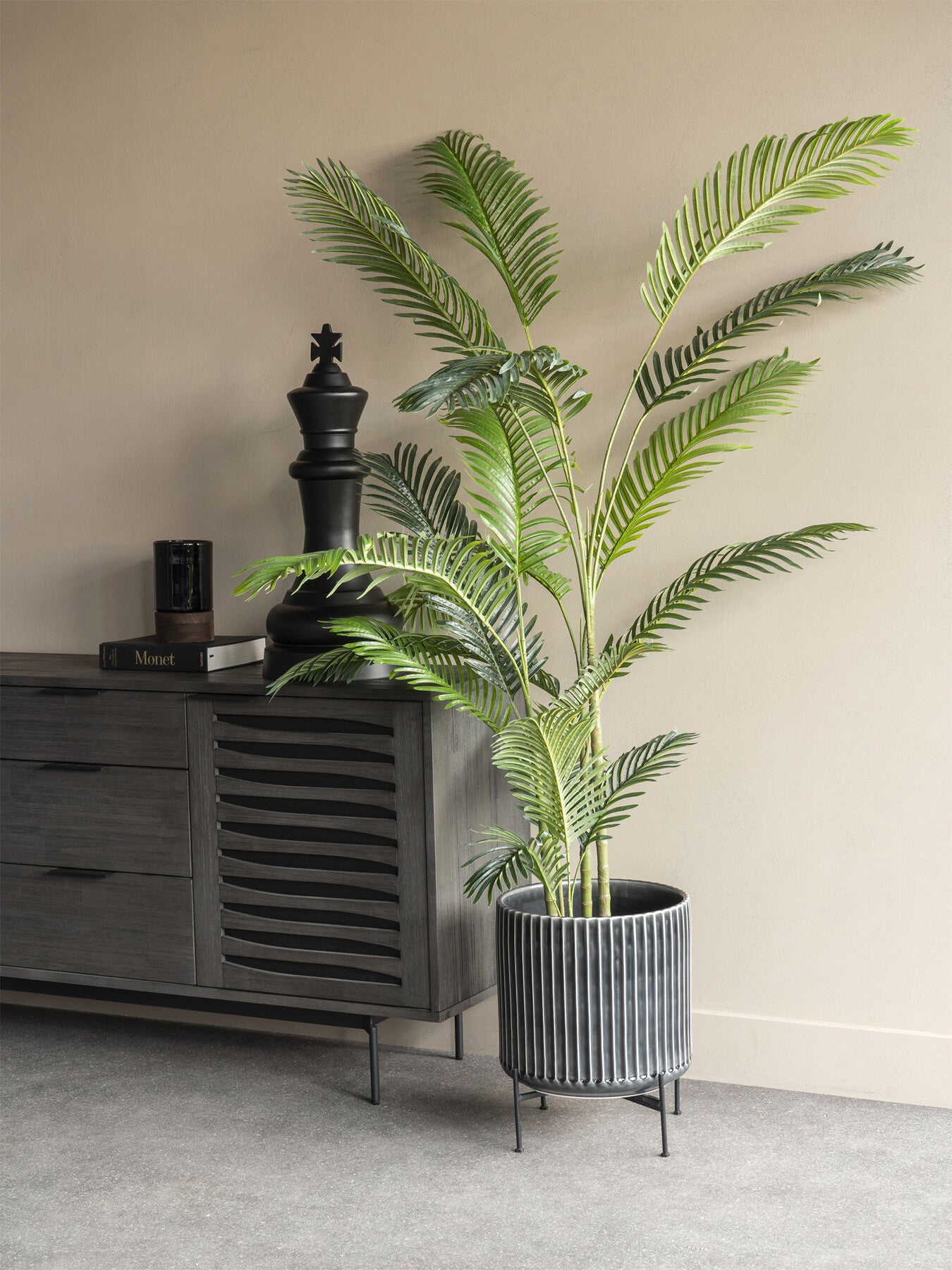 Medini Reactive Glaze Ceramic Planter on Stand