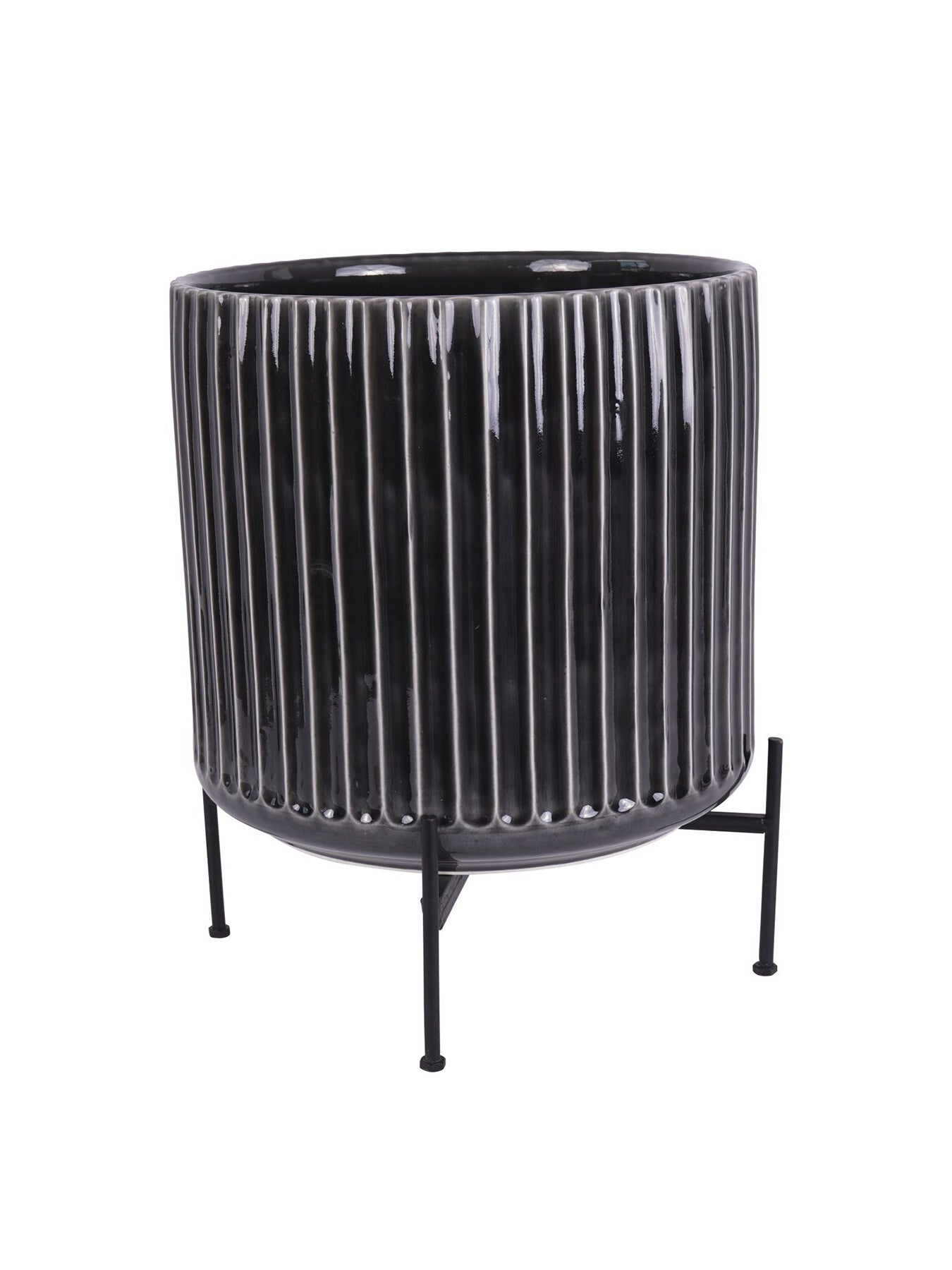 Medini Reactive Glaze Ceramic Planter on Stand