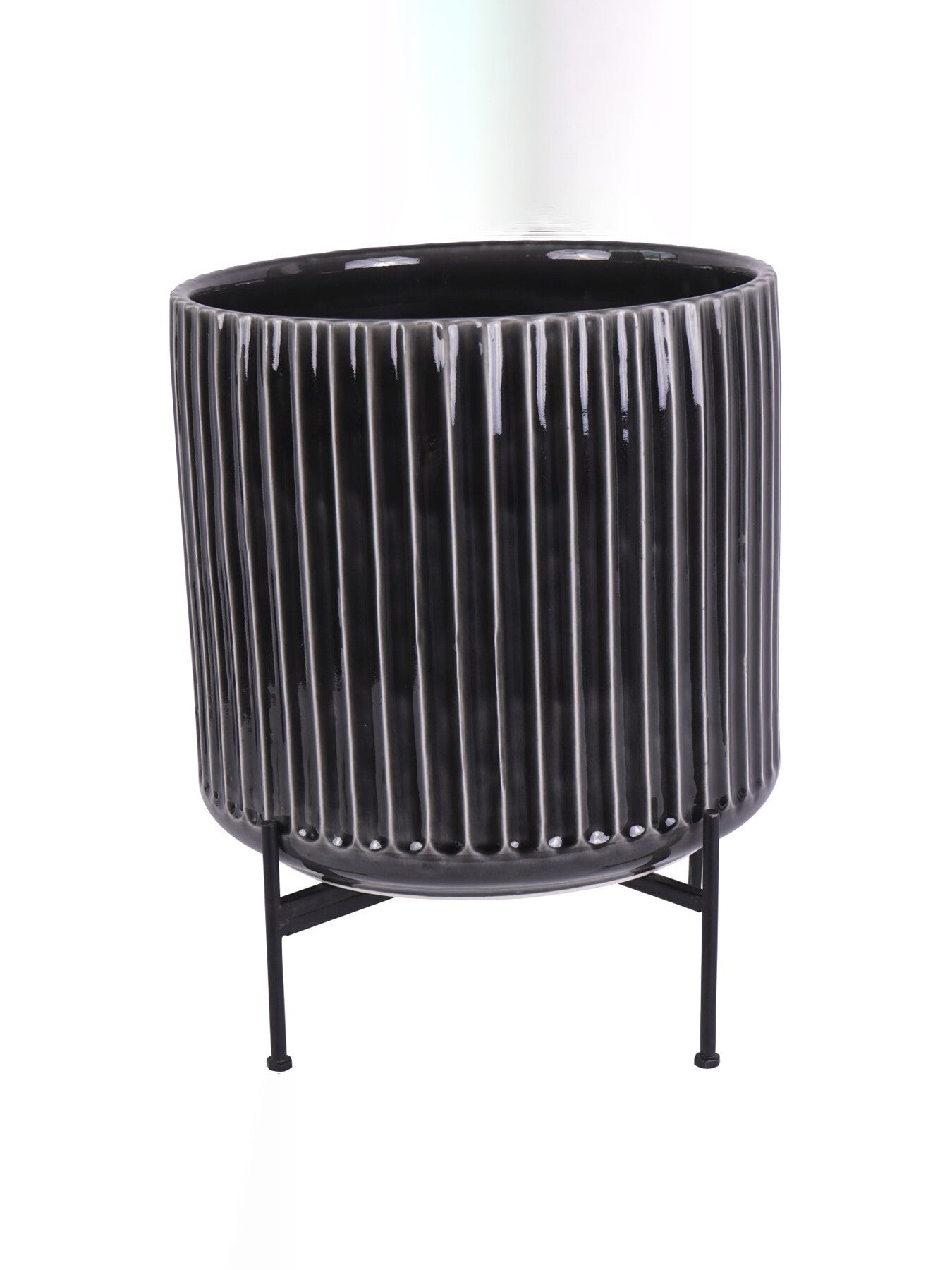 Medini Reactive Glaze Ceramic Planter on Stand