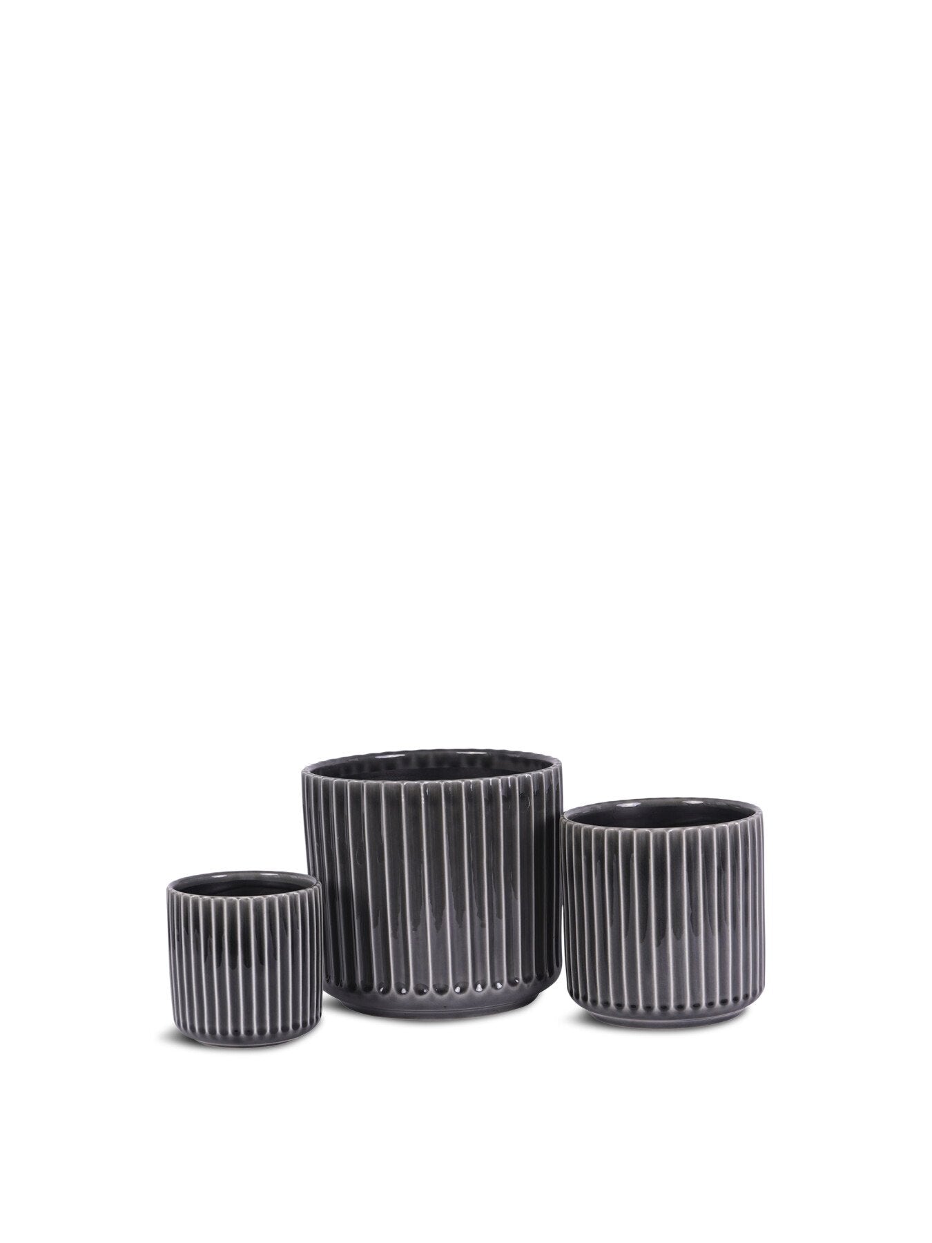 Medini Reactive Glaze Ceramic Planter Set of Three