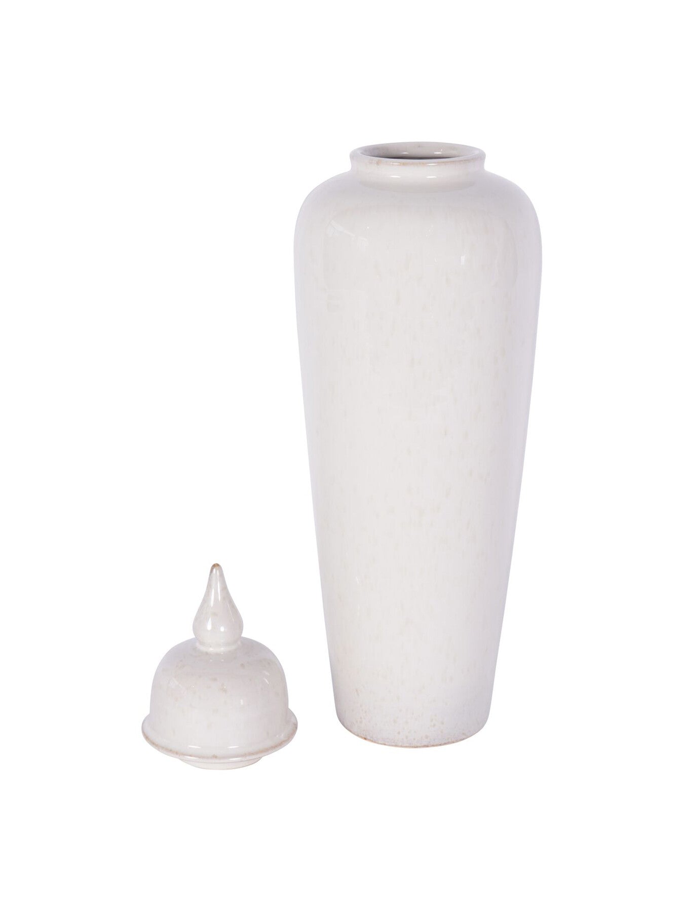 Mediterranean Ginger Jar Reactive Glazed Ceramic Cream