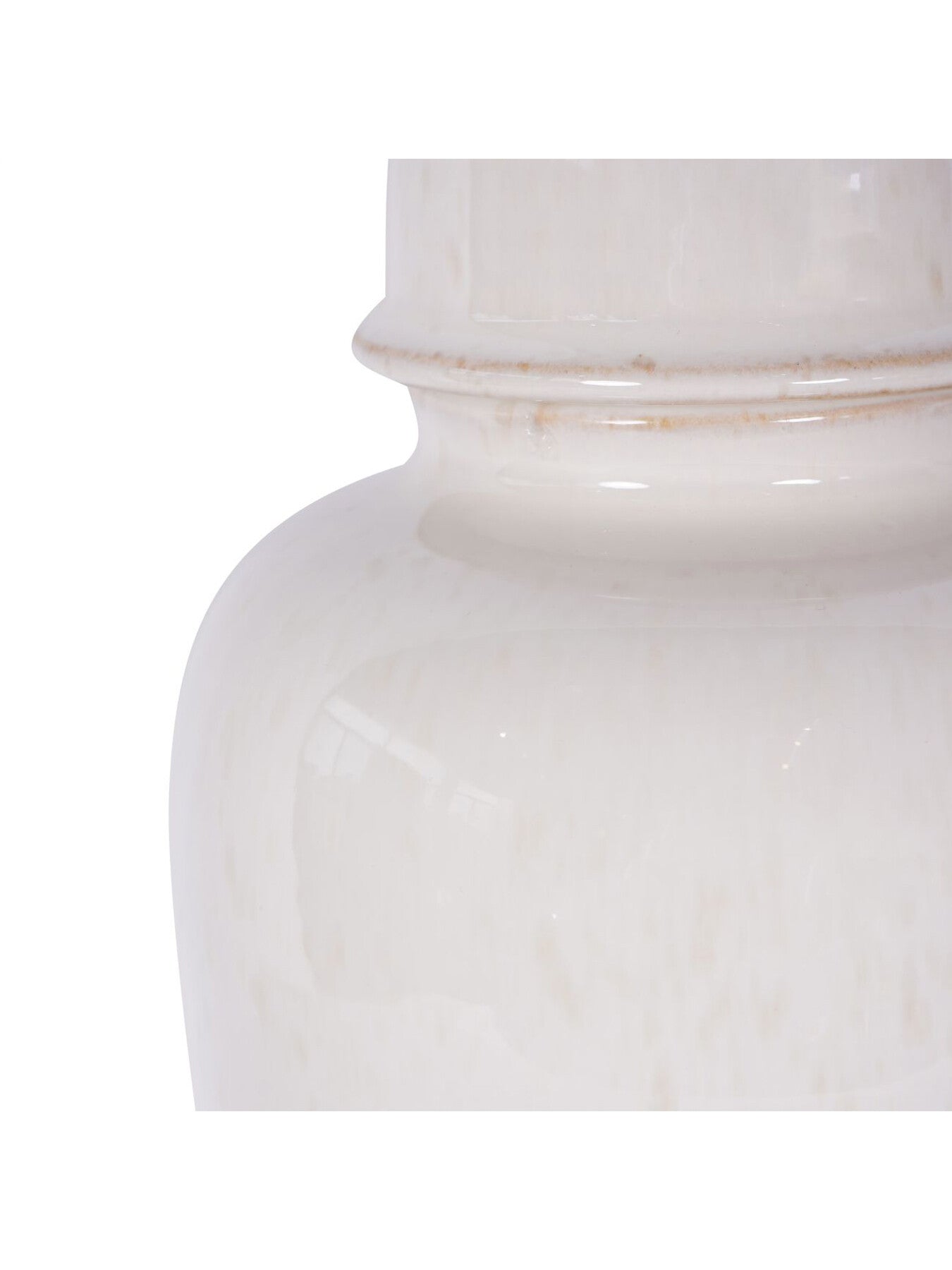 Mediterranean Ginger Jar Reactive Glazed Ceramic Cream