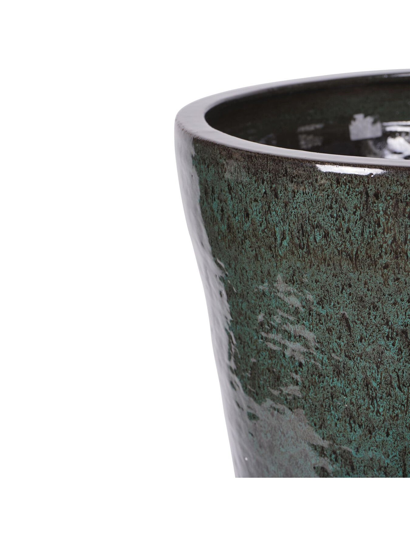 Mederno Reactive Glaze Ceramic XL Tall Planter Green