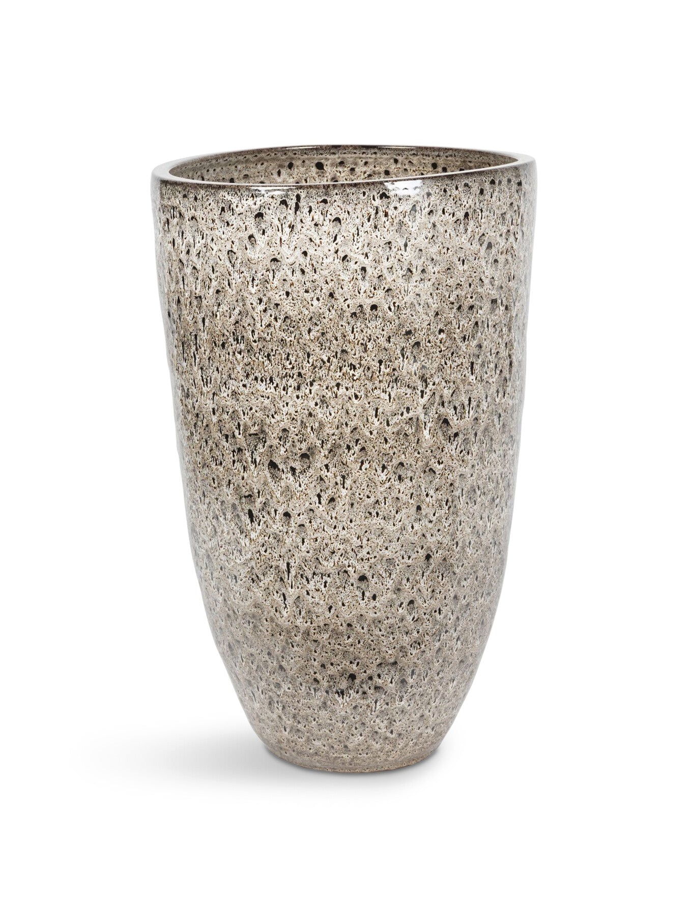 Mederno Reactive Glaze Ceramic Tall Planter Taupe