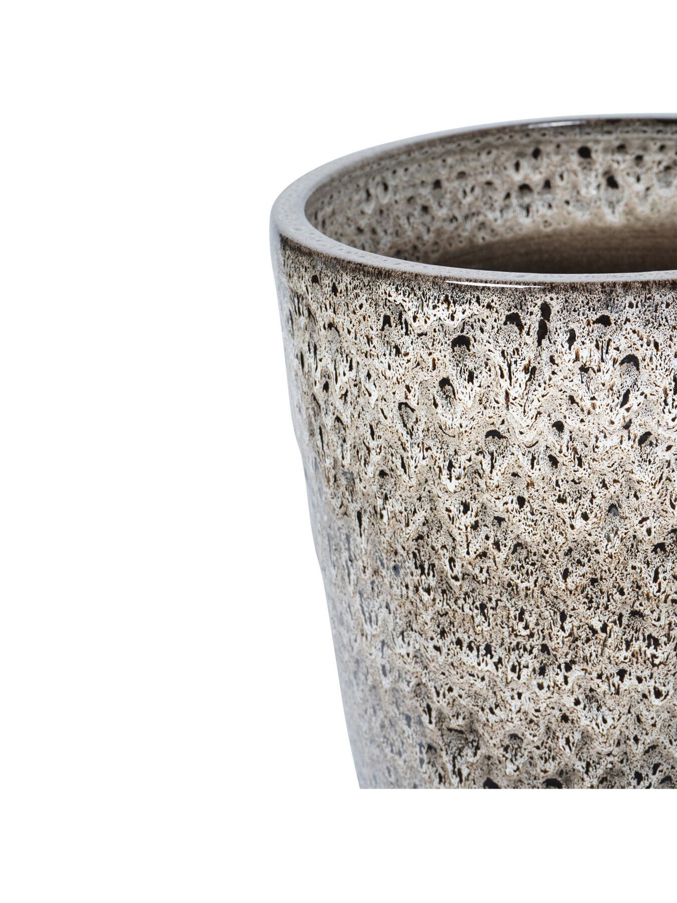 Mederno Reactive Glaze Ceramic Tall Planter Taupe