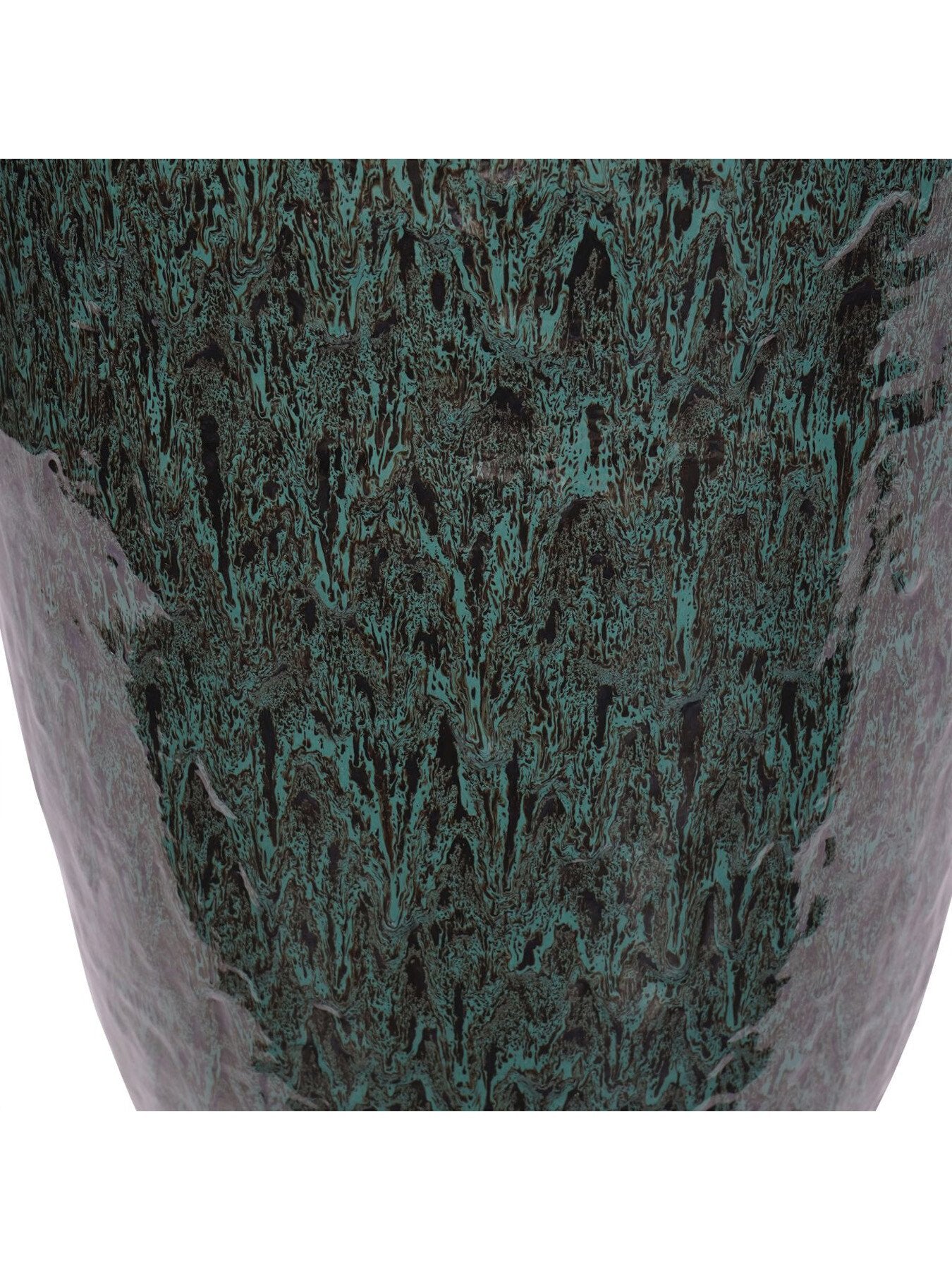 Mederno Reactive Glaze Ceramic Tall Planter Green