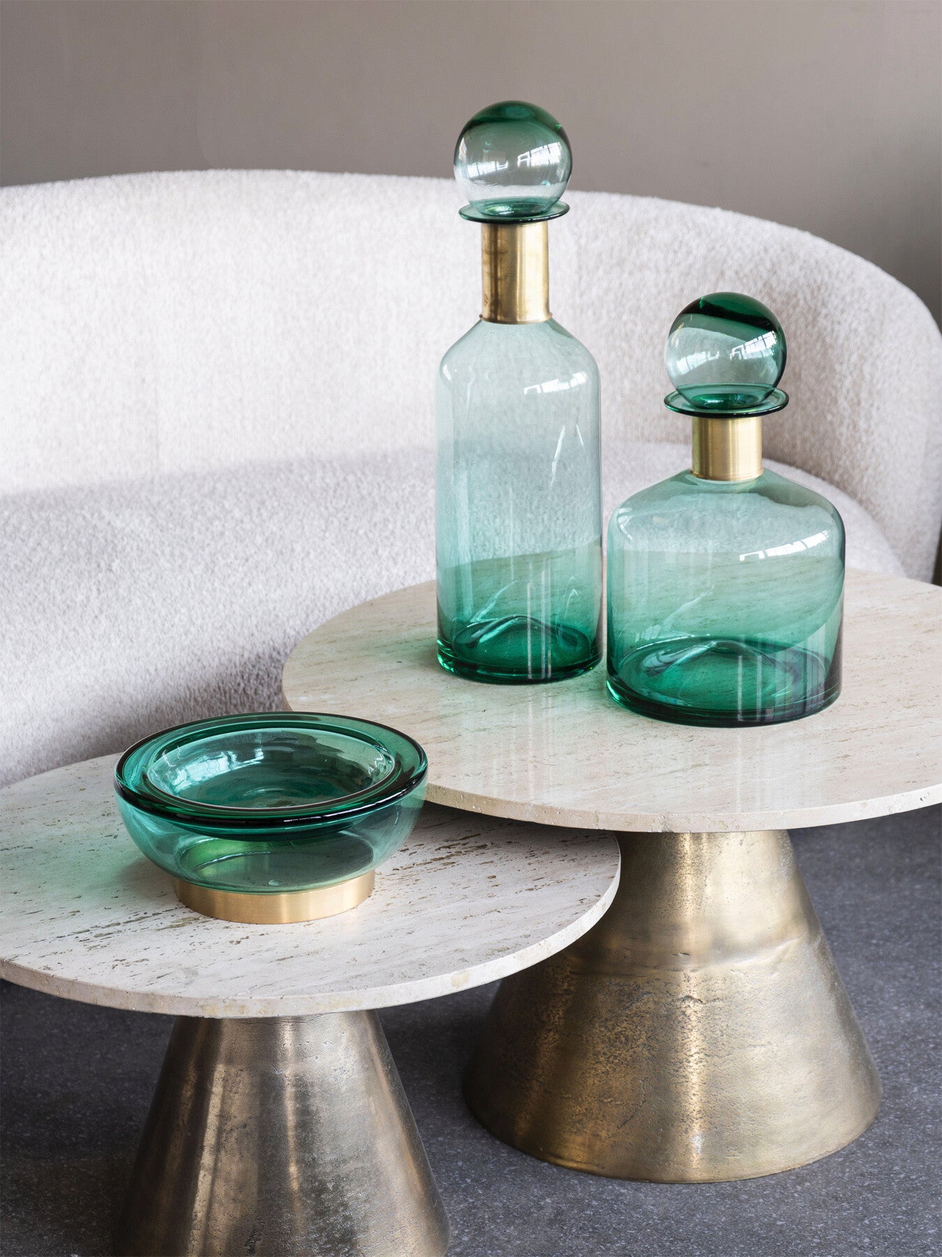 Jorum Collection Glass Bowl with Brass Detail