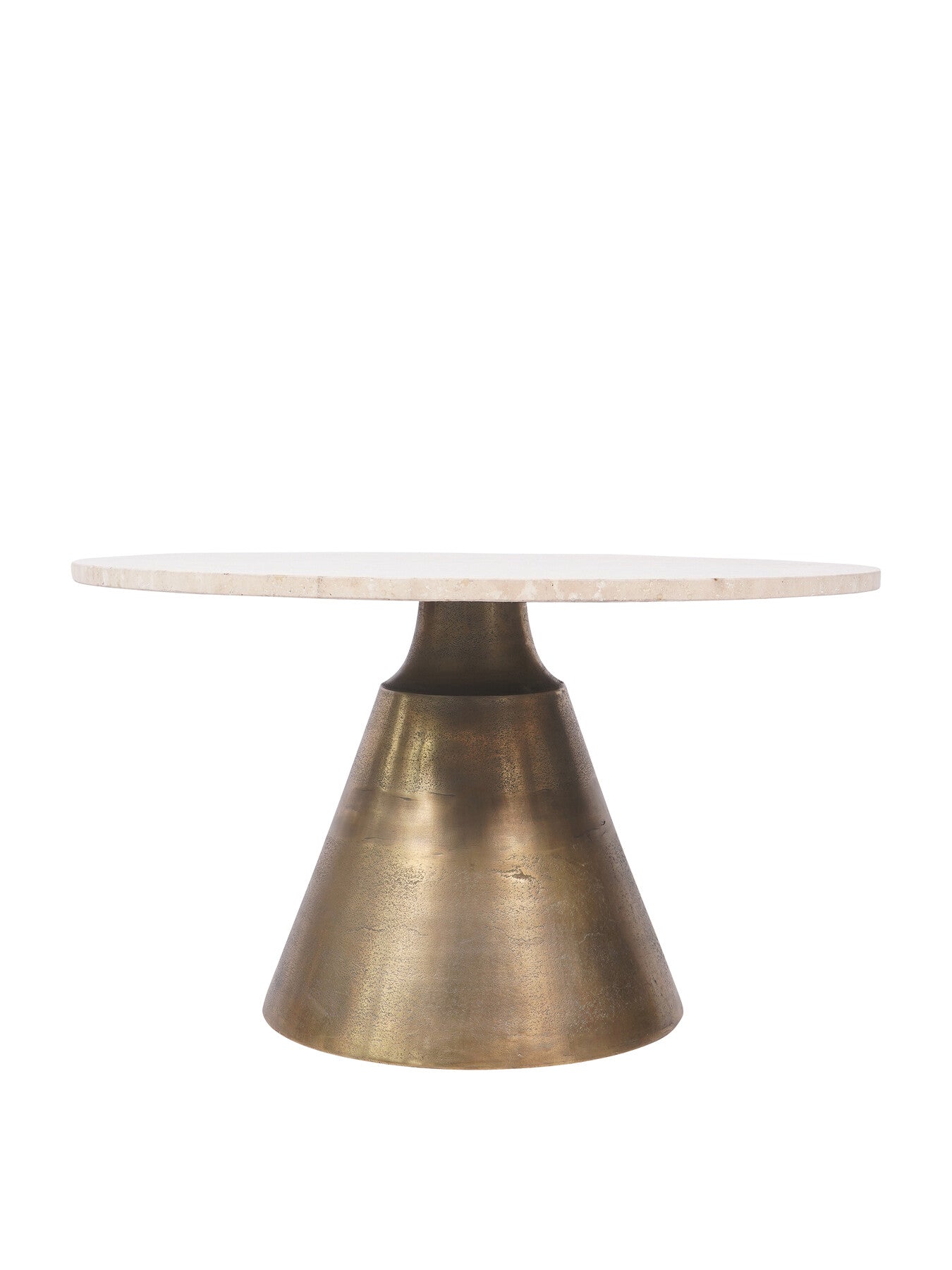 Clifton II Antique Brass and Light Travertine Coffee T