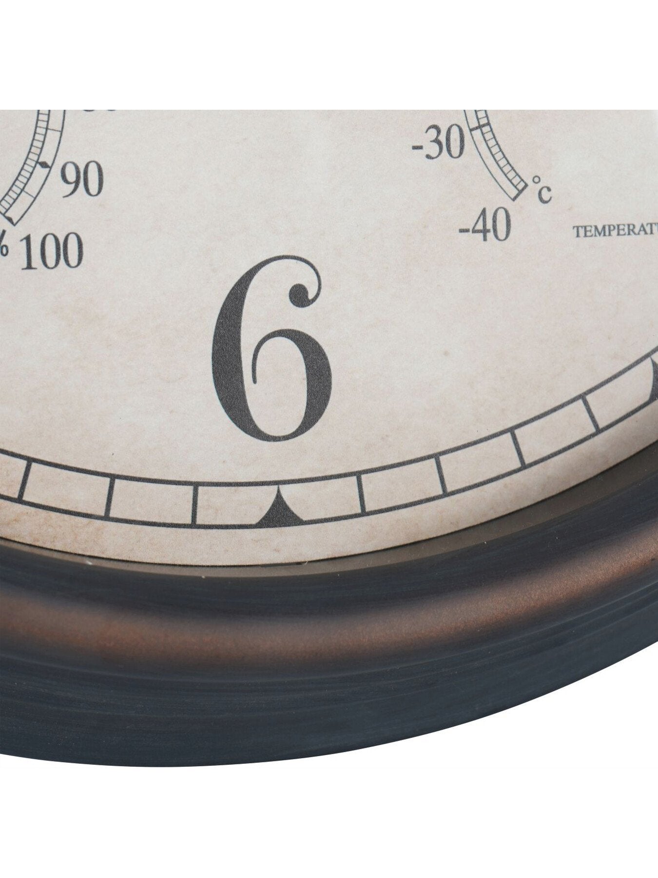 Outdoor Antiqued Metal Clock with Temperature