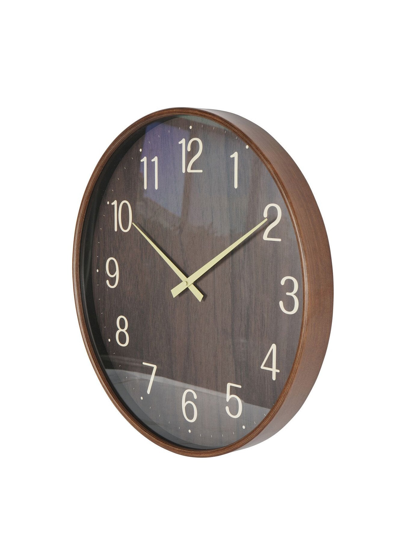 Grain Effect Clock 53cm Brown