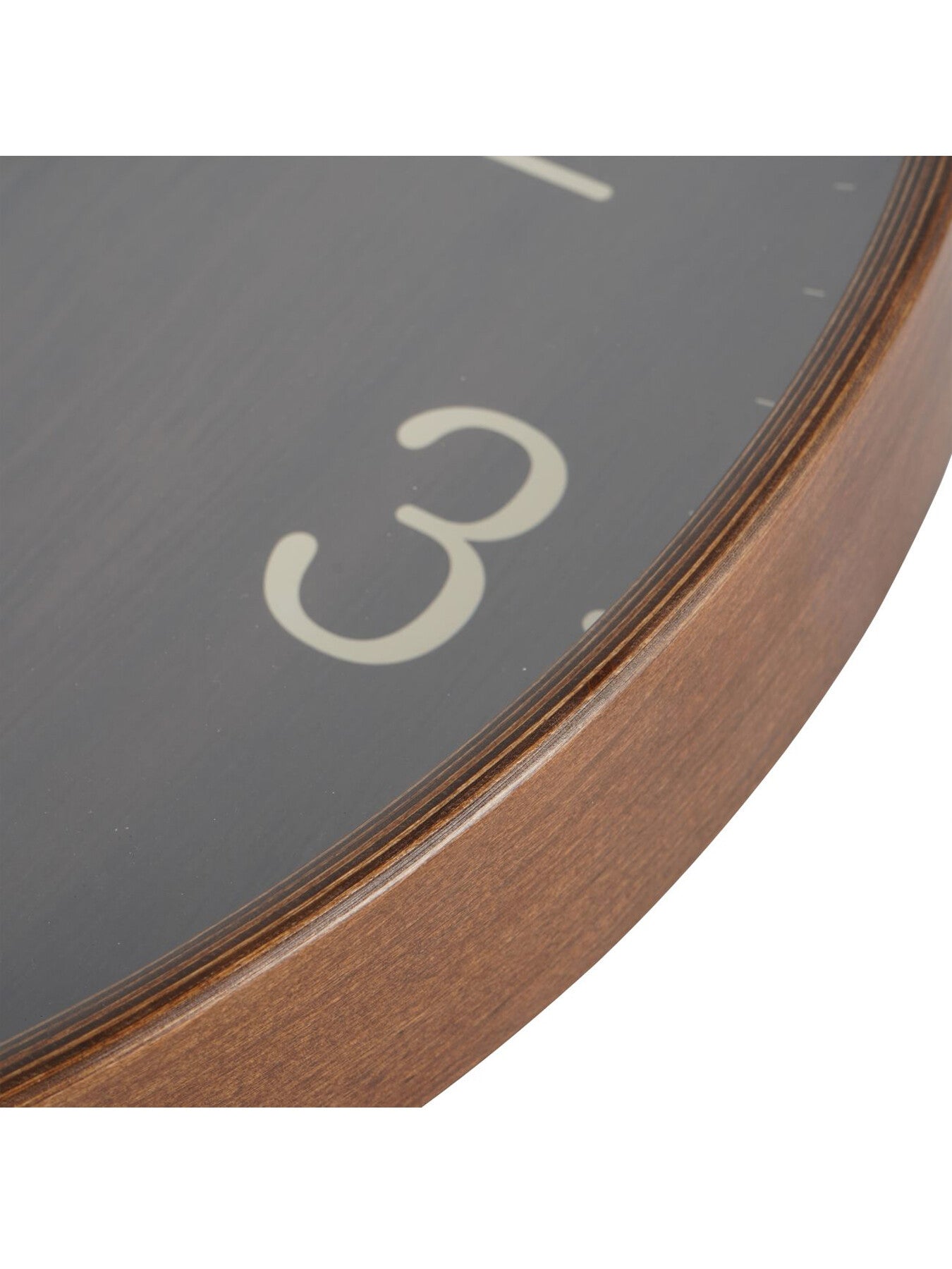 Grain Effect Clock 53cm Brown