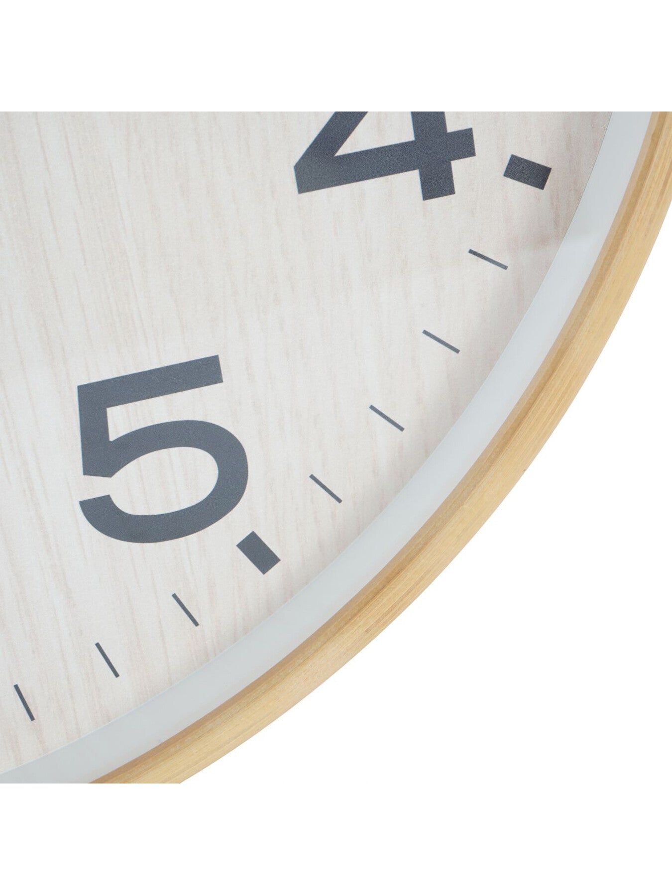 Grain Effect Clock 53cm Light Natural