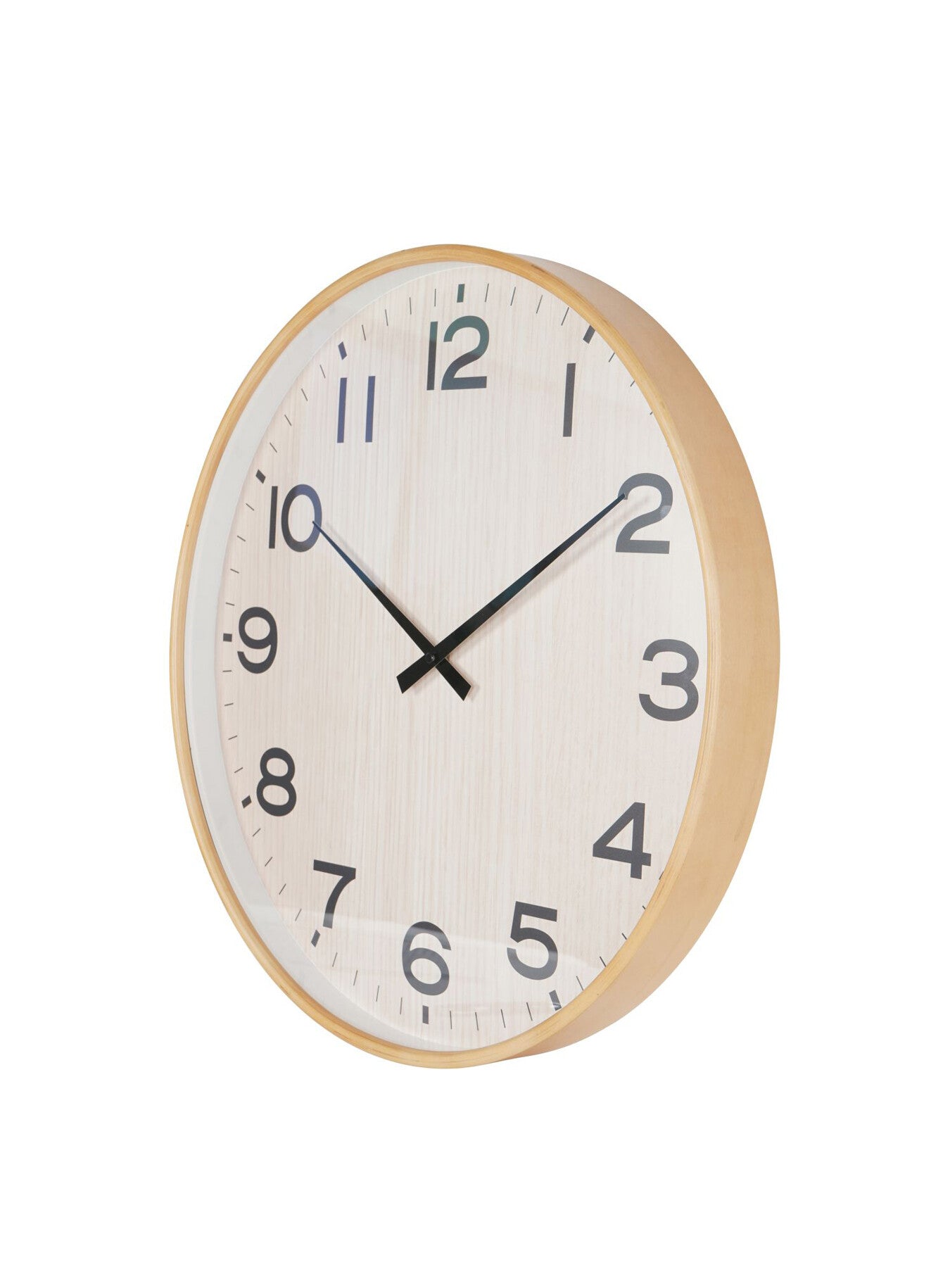 Grain Effect Clock 53cm Light Natural