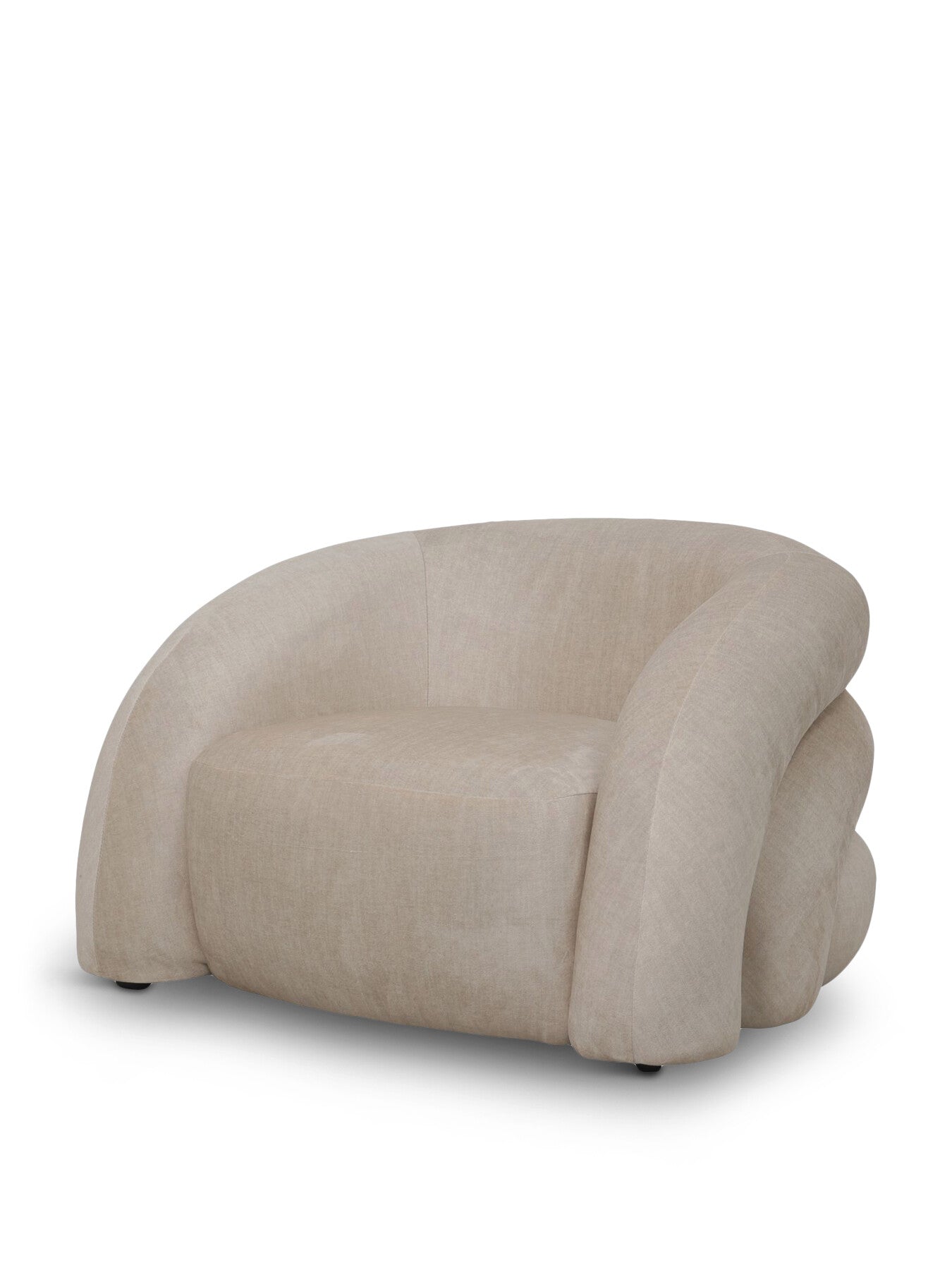 Casa Upholstered Curved Snug Chair Cream