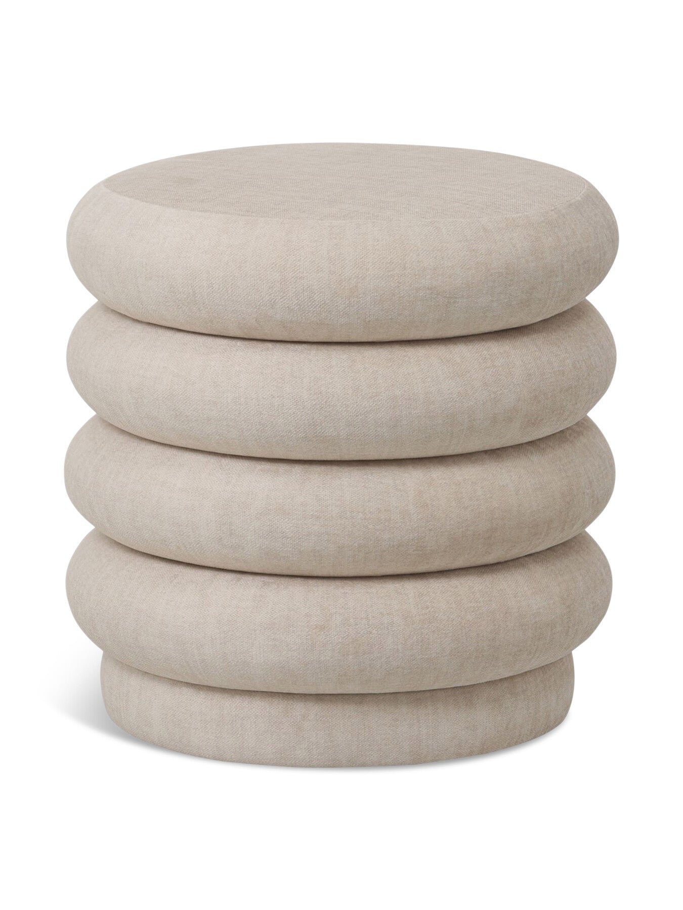Casa Upholstered Stool with Fabric Base Cream