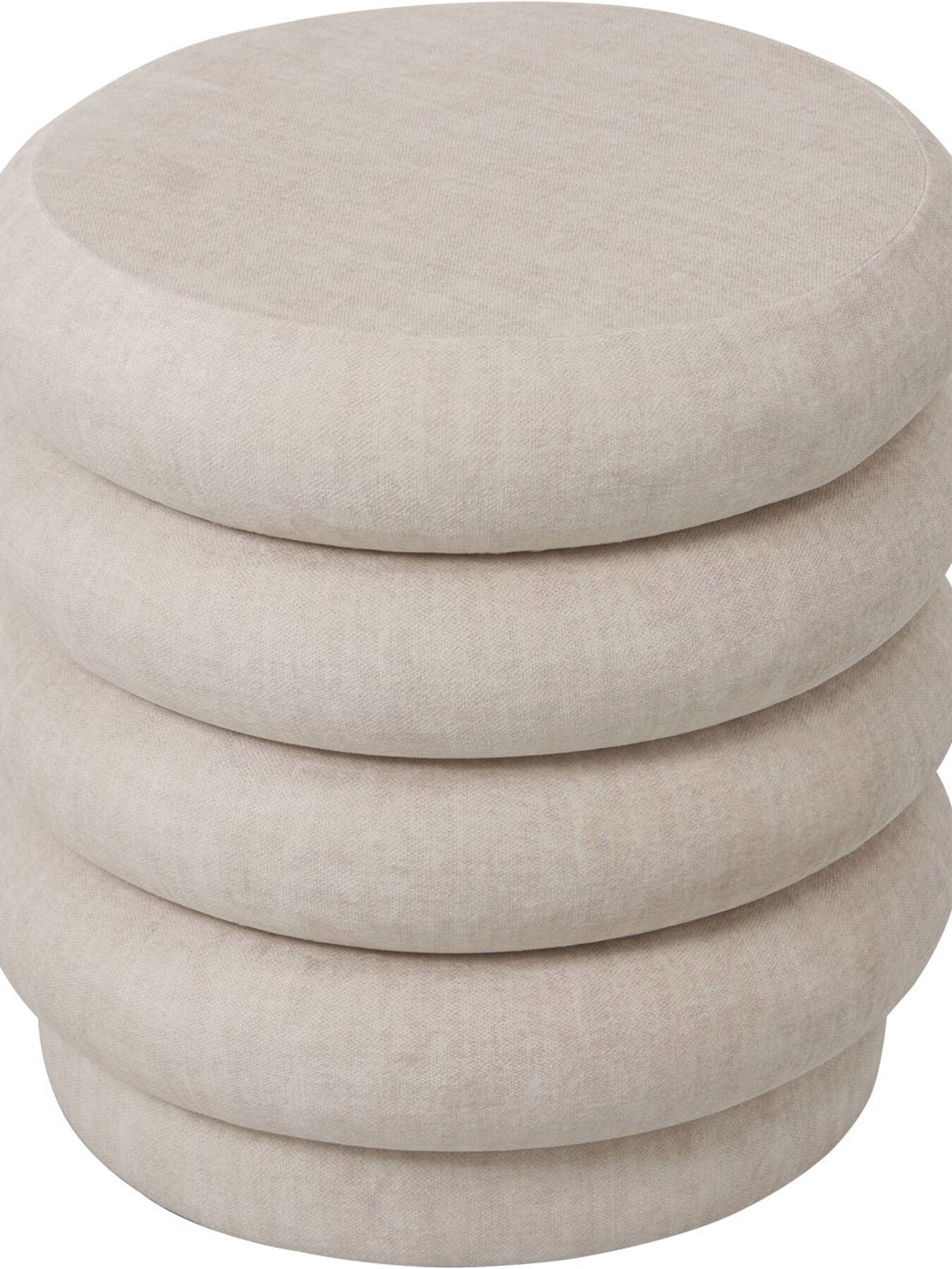 Casa Upholstered Stool with Fabric Base Cream