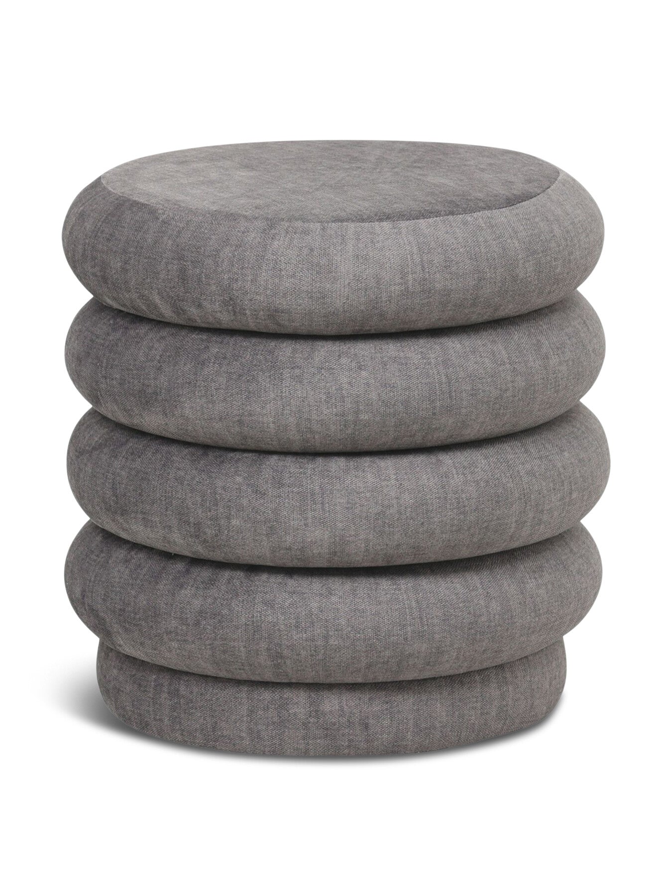 Casa Upholstered Stool with Fabric Base Grey