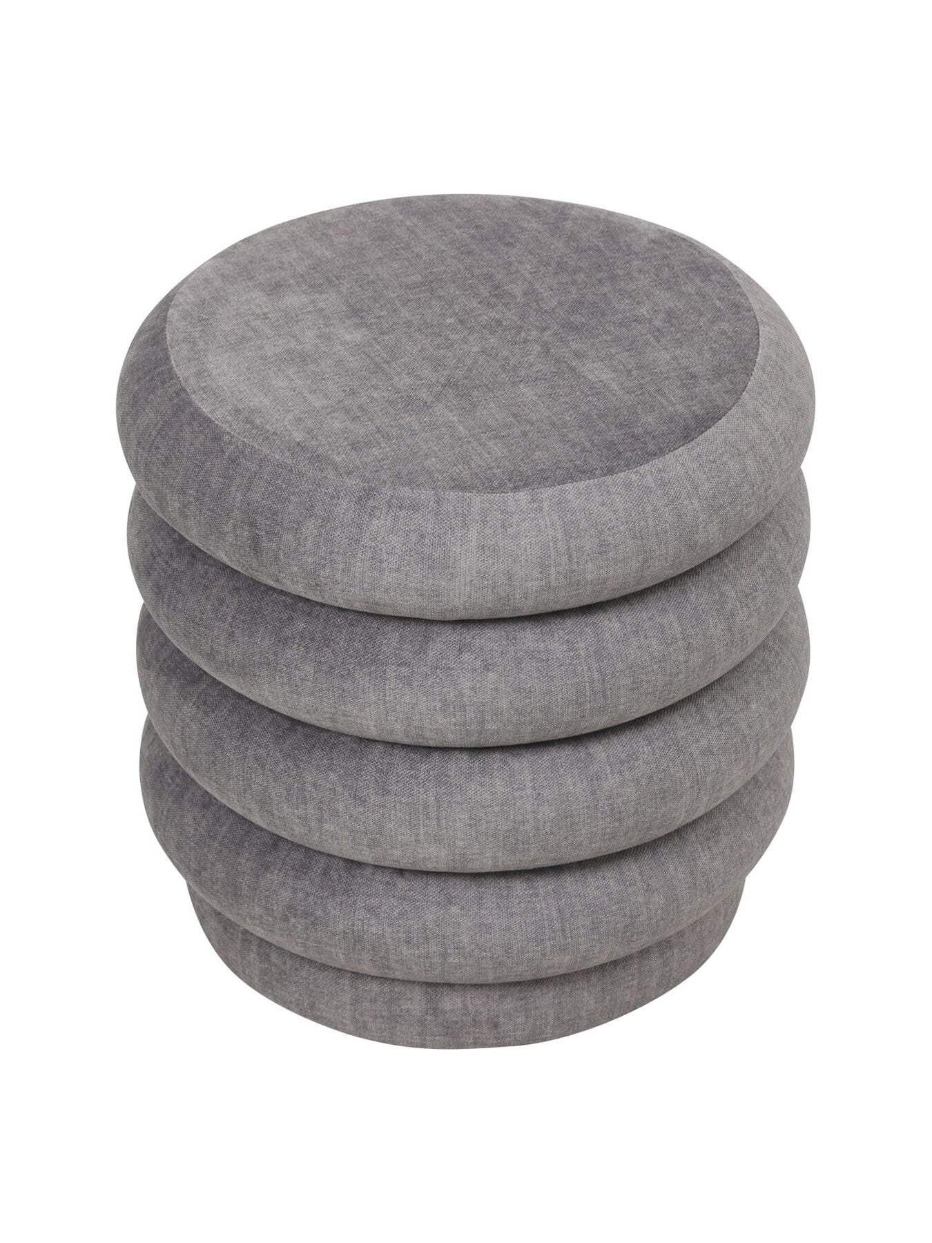 Casa Upholstered Stool with Fabric Base Grey
