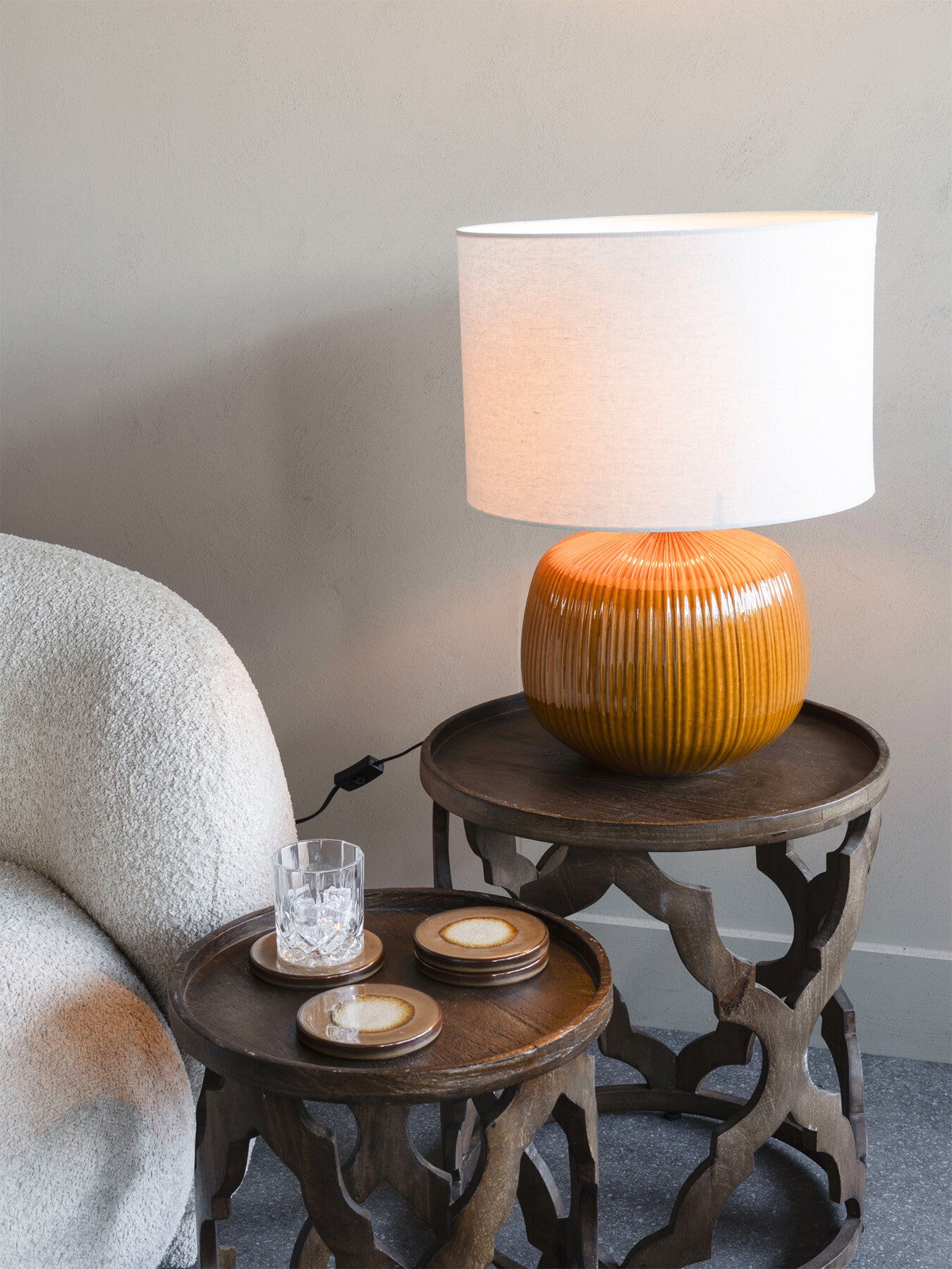 Bruno Ceramic Table Lamp Burnt Ochre