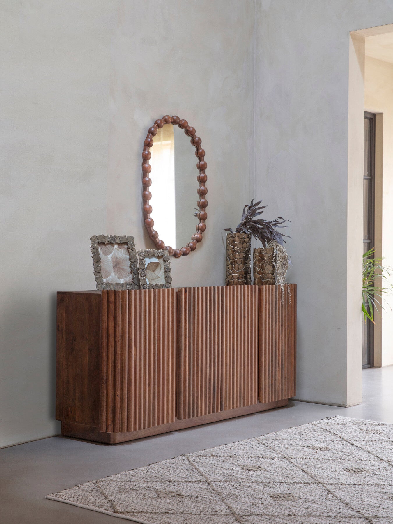 Carmel Oval Wooden Carved Mirror