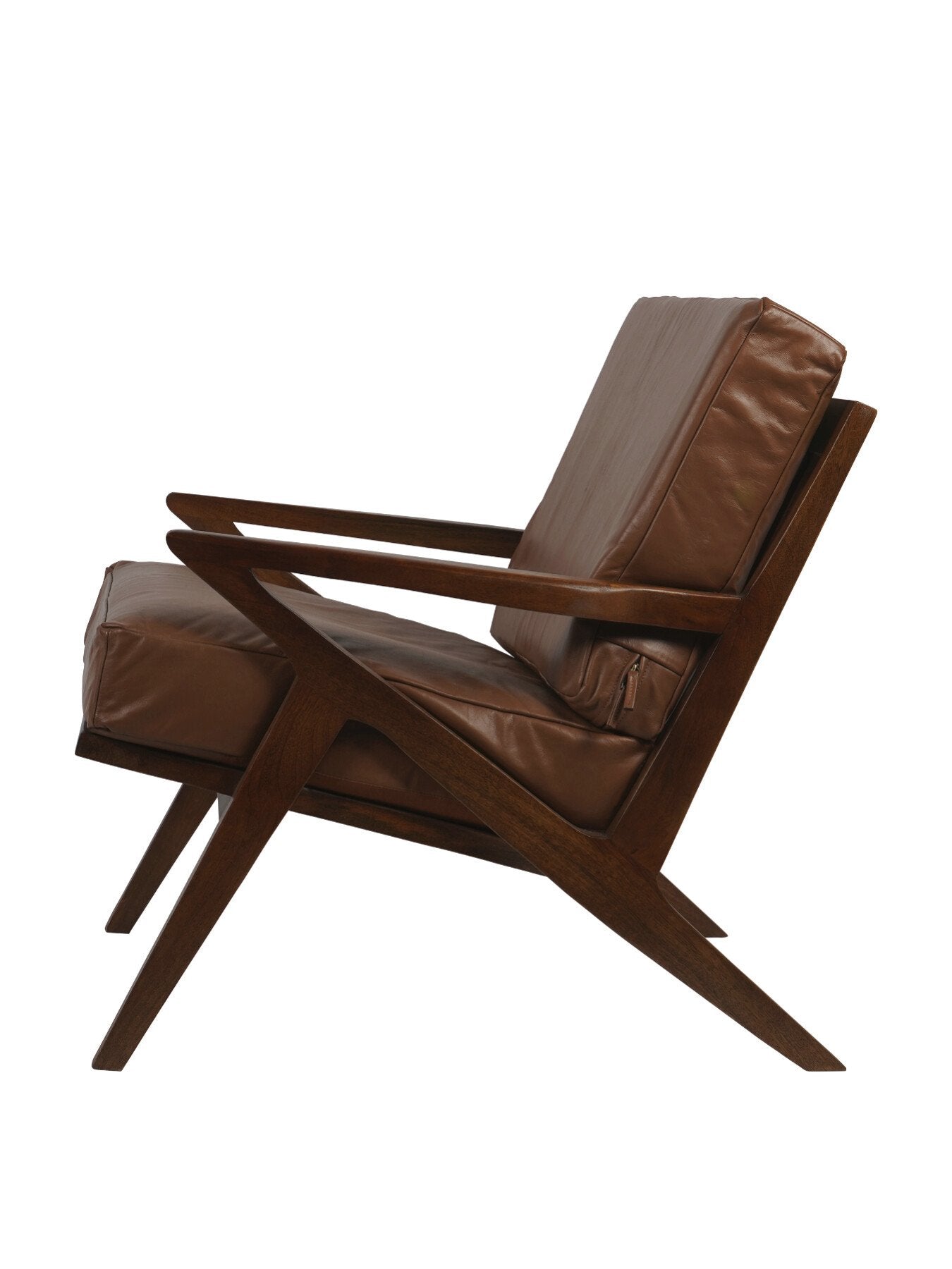 Atherton Wooden Upholstered Leather Armchair