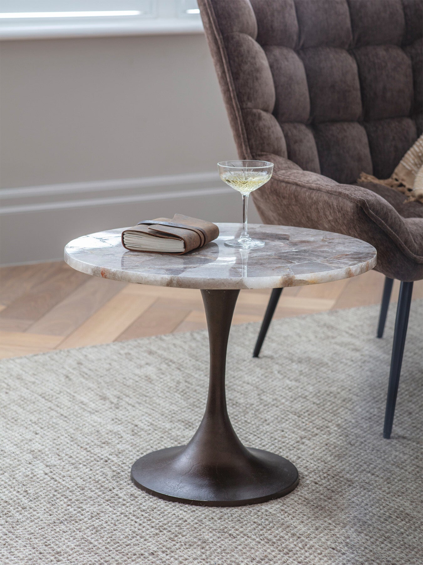 Bosworth Smokey Quartz  Side Table 60cm