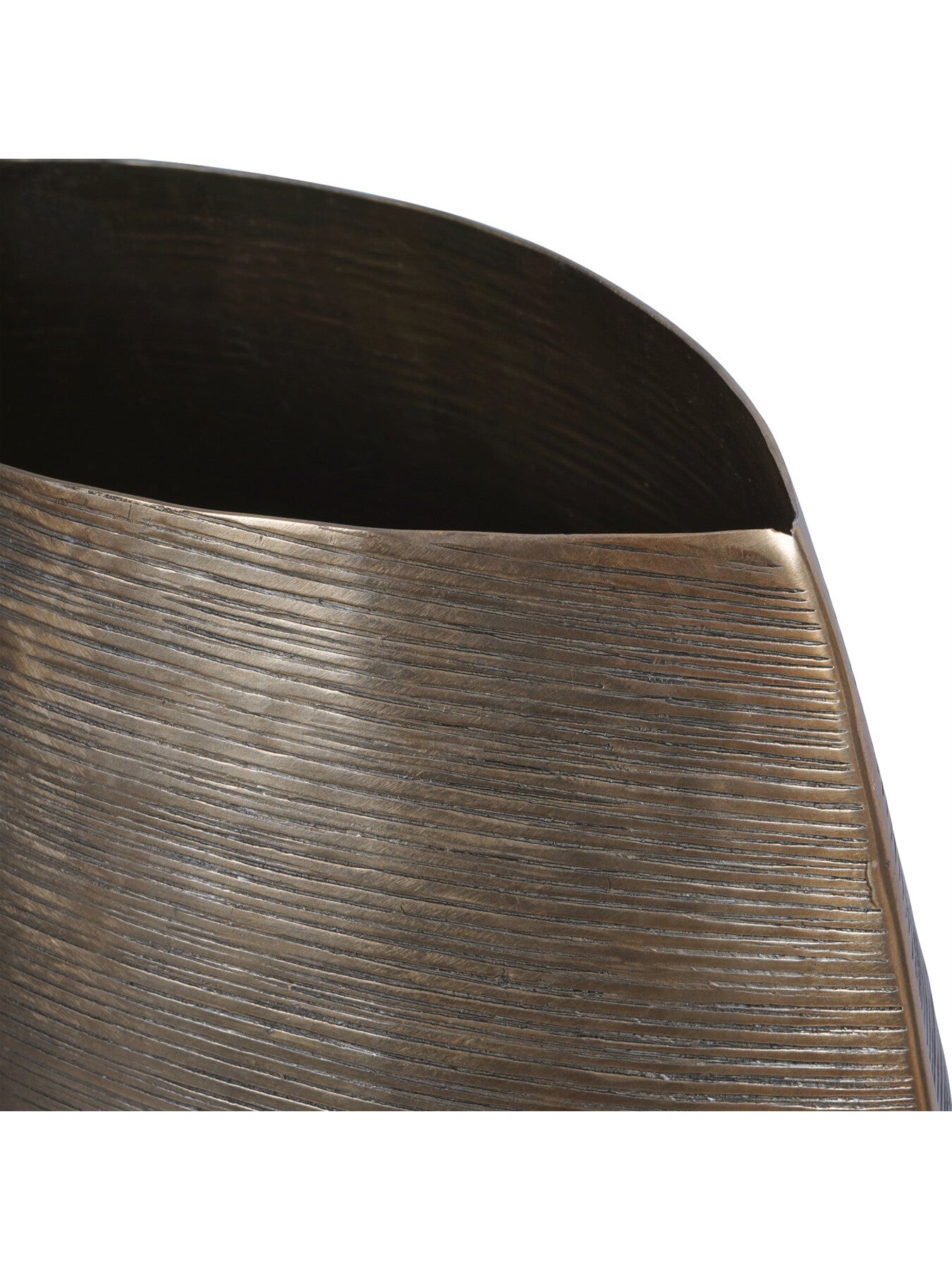 Southwold Textured Oval Antique Brass Vase 80cm