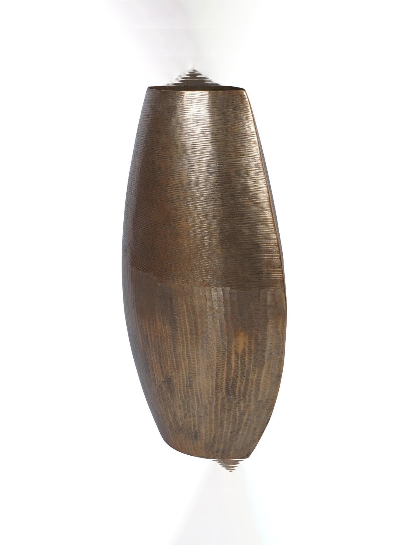 Southwold Textured Oval Antique Brass Vase 80cm