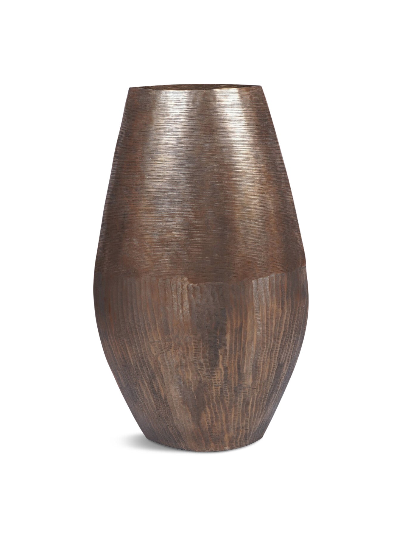 Southwold Textured Oval Antique Brass Vase 100cm