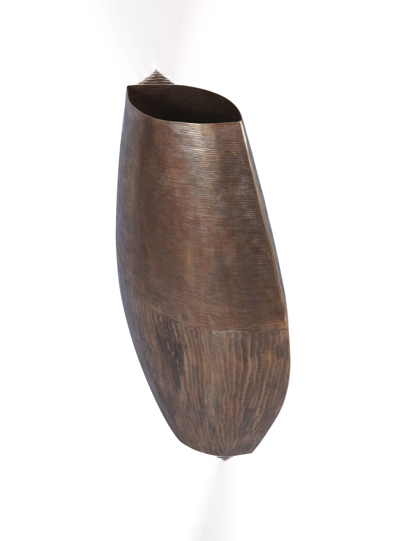 Southwold Textured Oval Antique Brass Vase 100cm