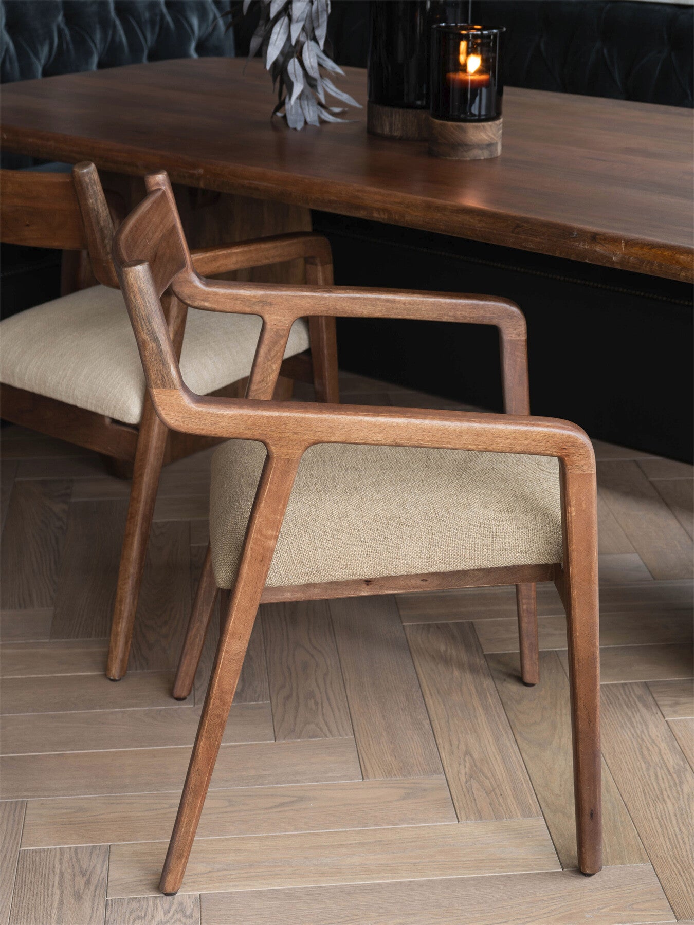 Monterey Wooden Upholstered Dining Chair in Cappuccino