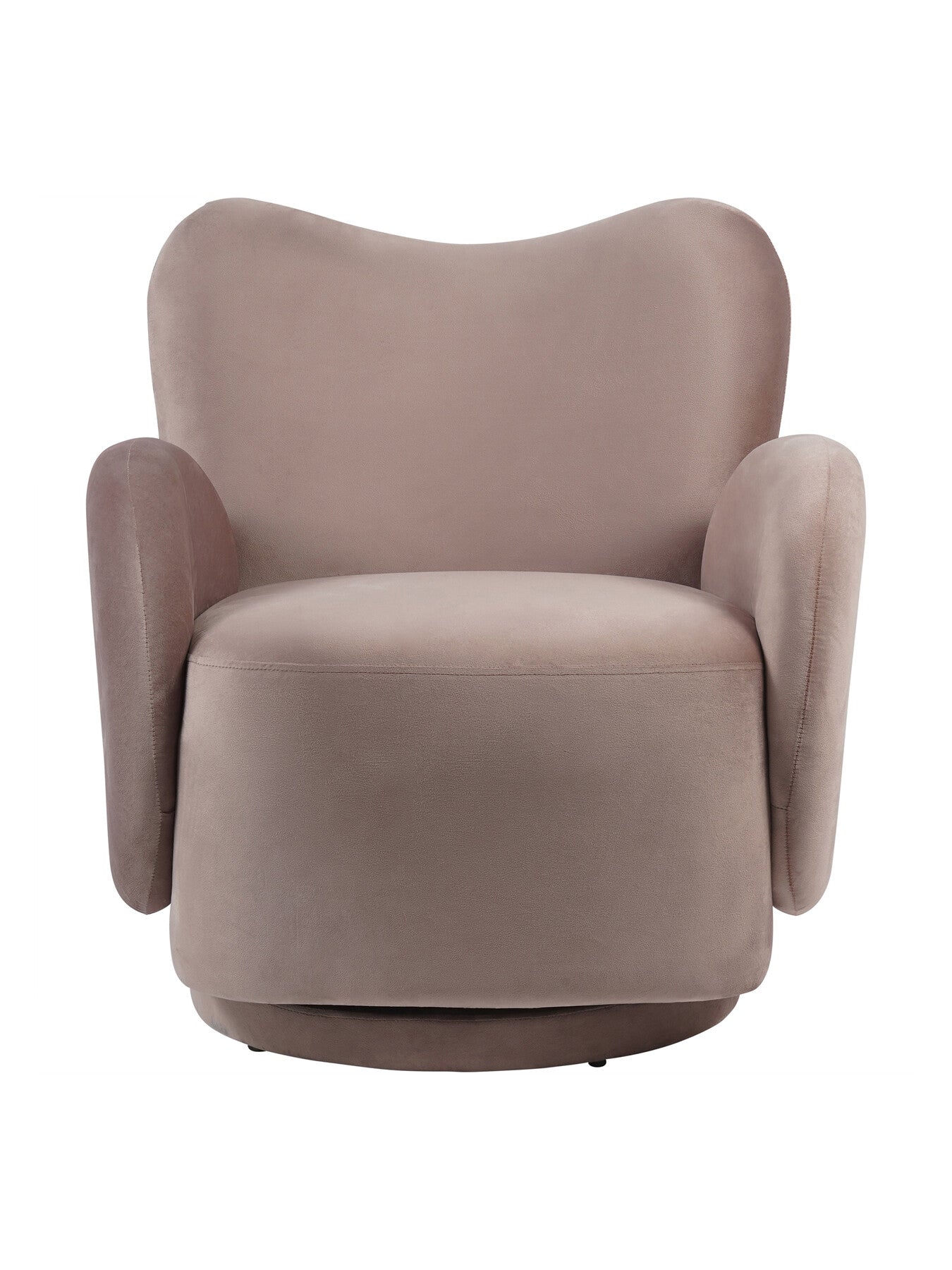 Bingham Upholstered Swivel Chair Soft Velvet Dusky Pink