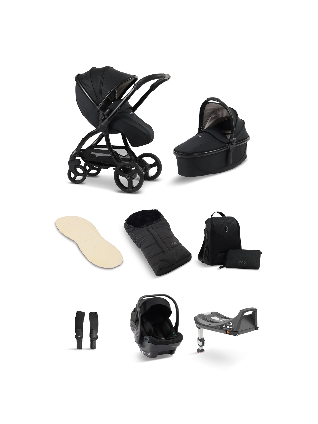 egg3 Stroller Luxury Bundle Special Addition Black