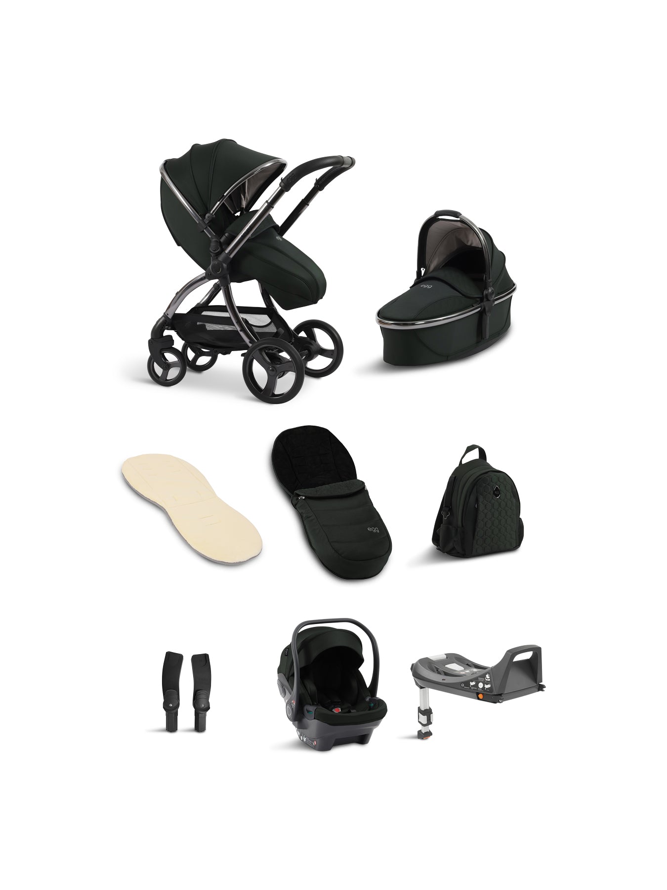 egg3 Stroller Luxury Bundle Black Olive
