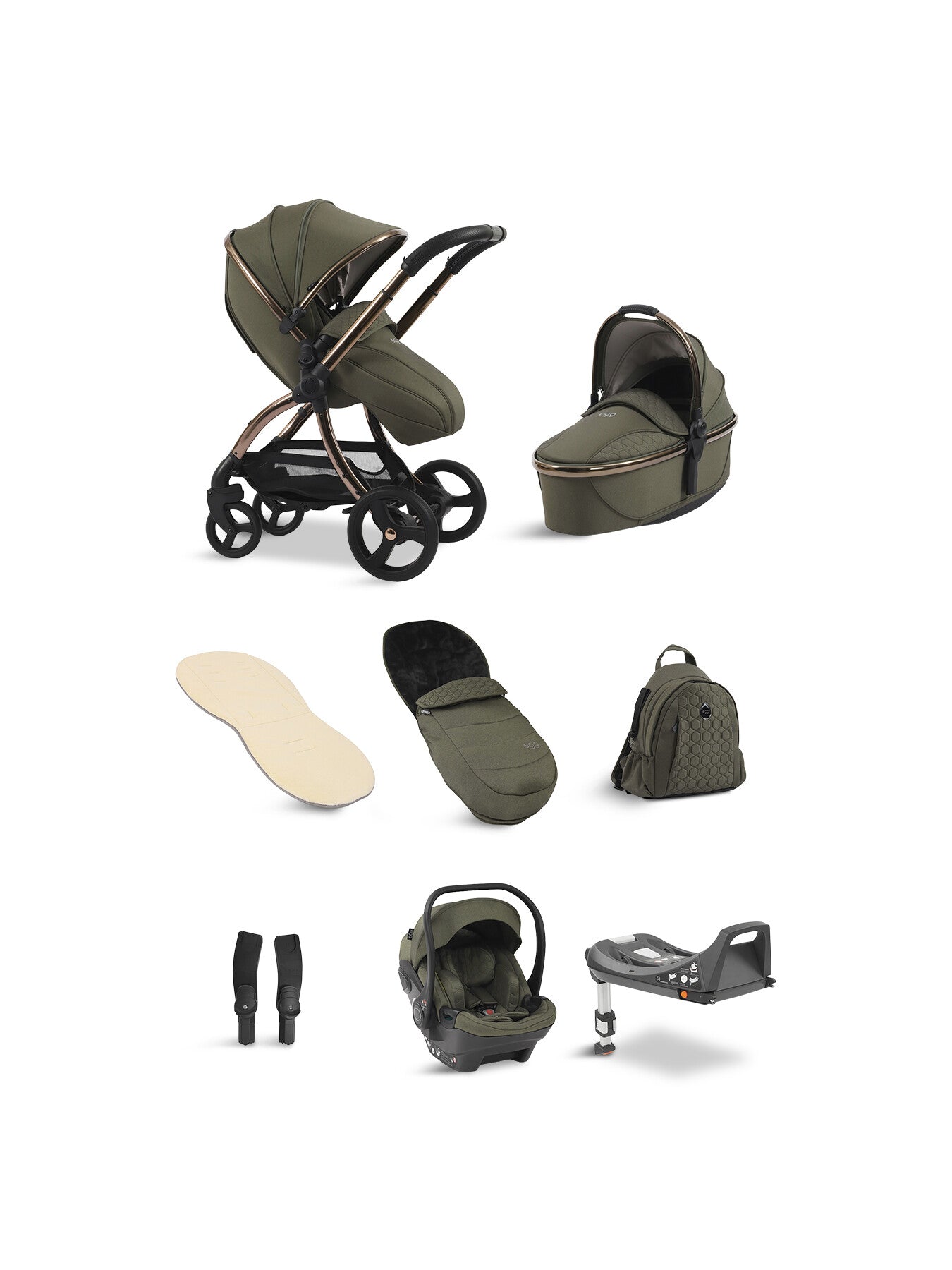 egg3 Stroller Luxury Bundle Hunter Green