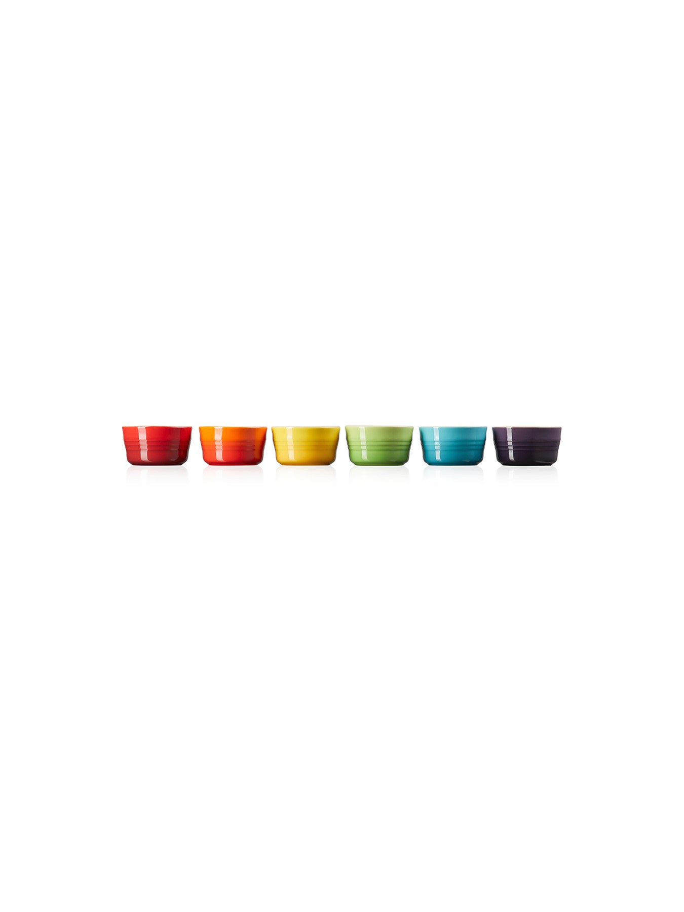 Stoneware mini Ramekins Set of 6 Rainbow