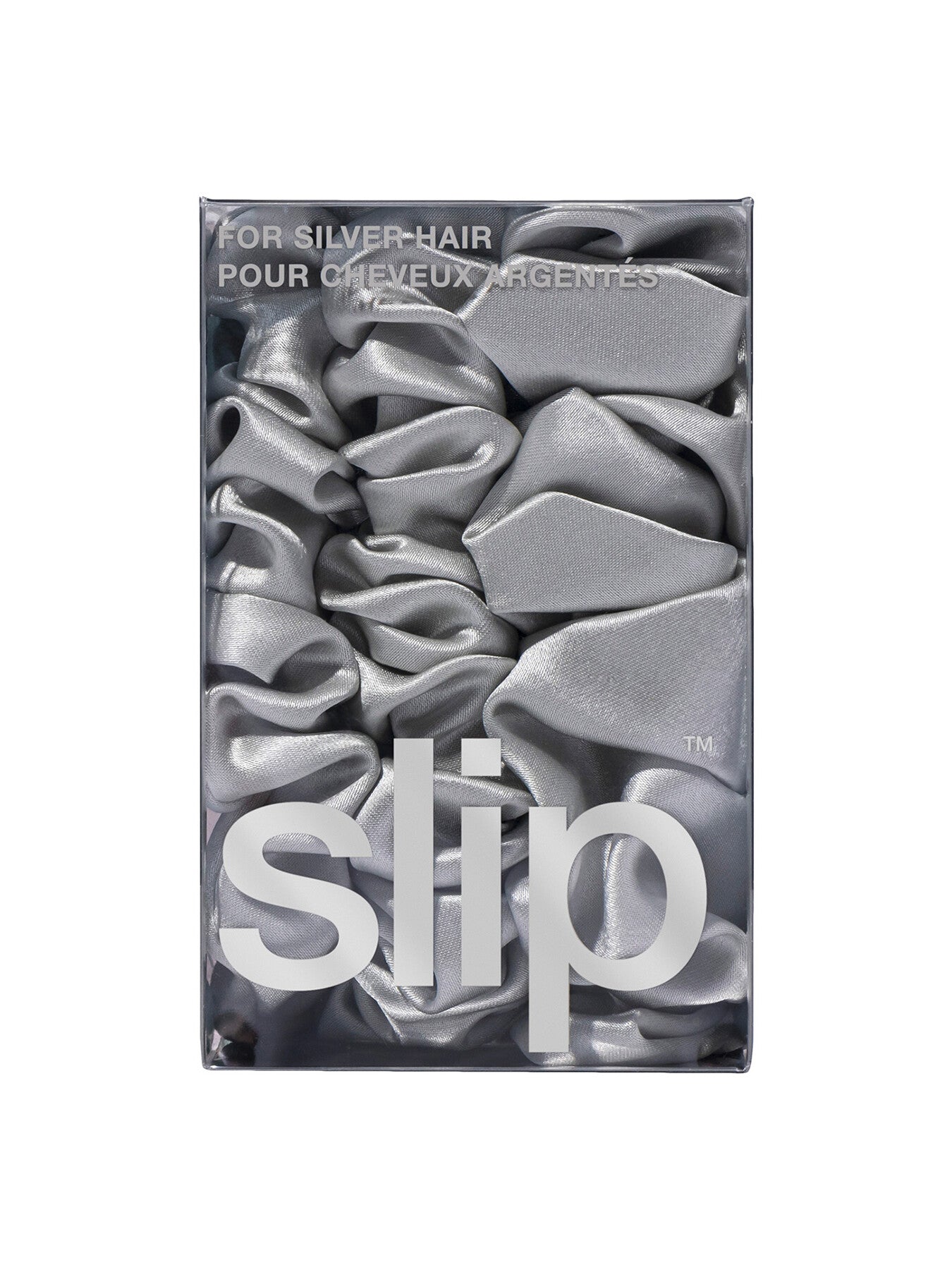 Pure Silk Assorted Scrunchies Set Of 3 Silver