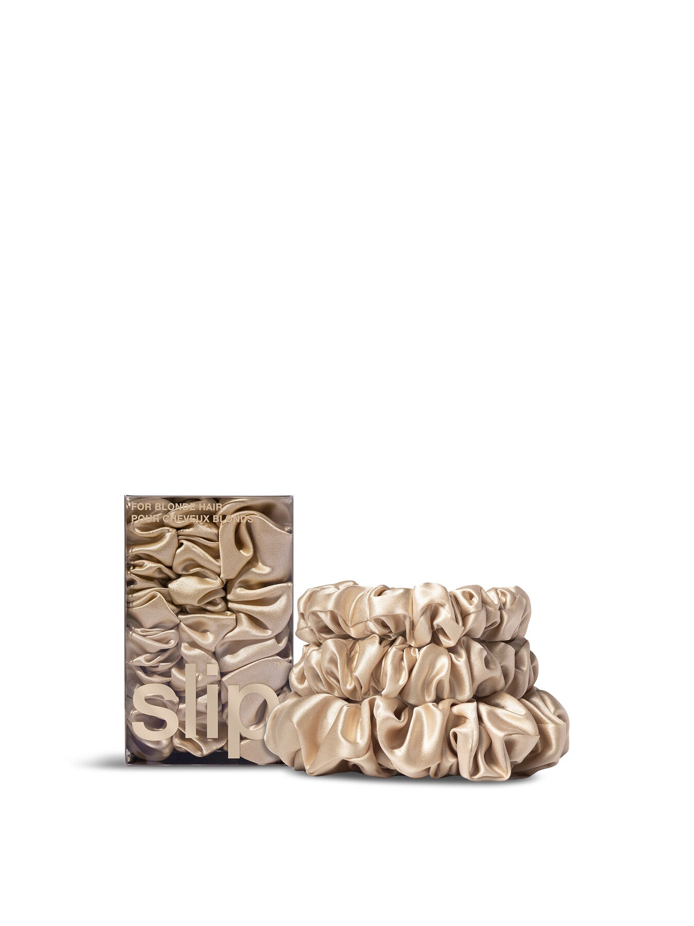 Pure Silk Assorted Scrunchies Set Of 3 Blonde