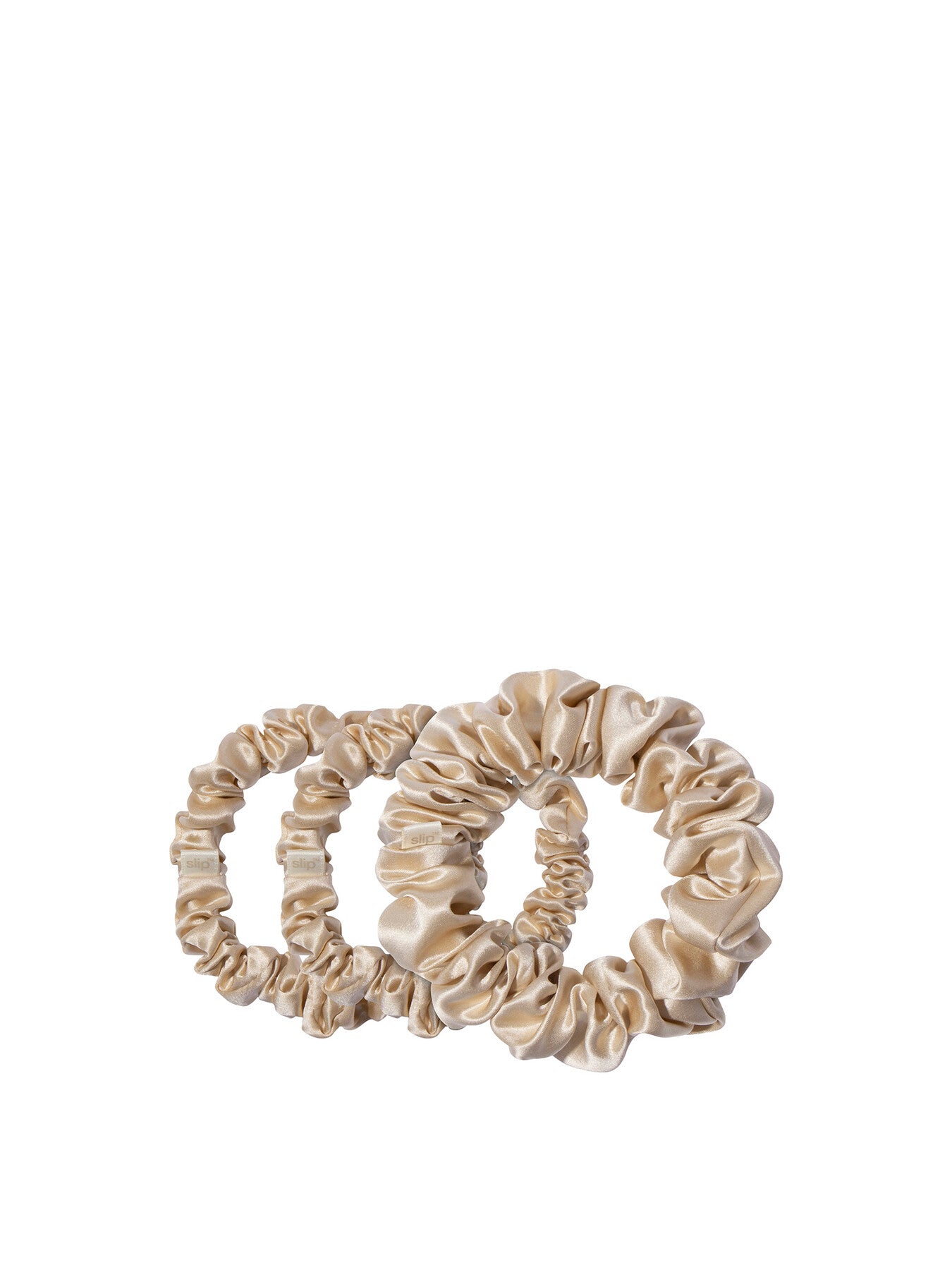 Pure Silk Assorted Scrunchies Set Of 3 Blonde